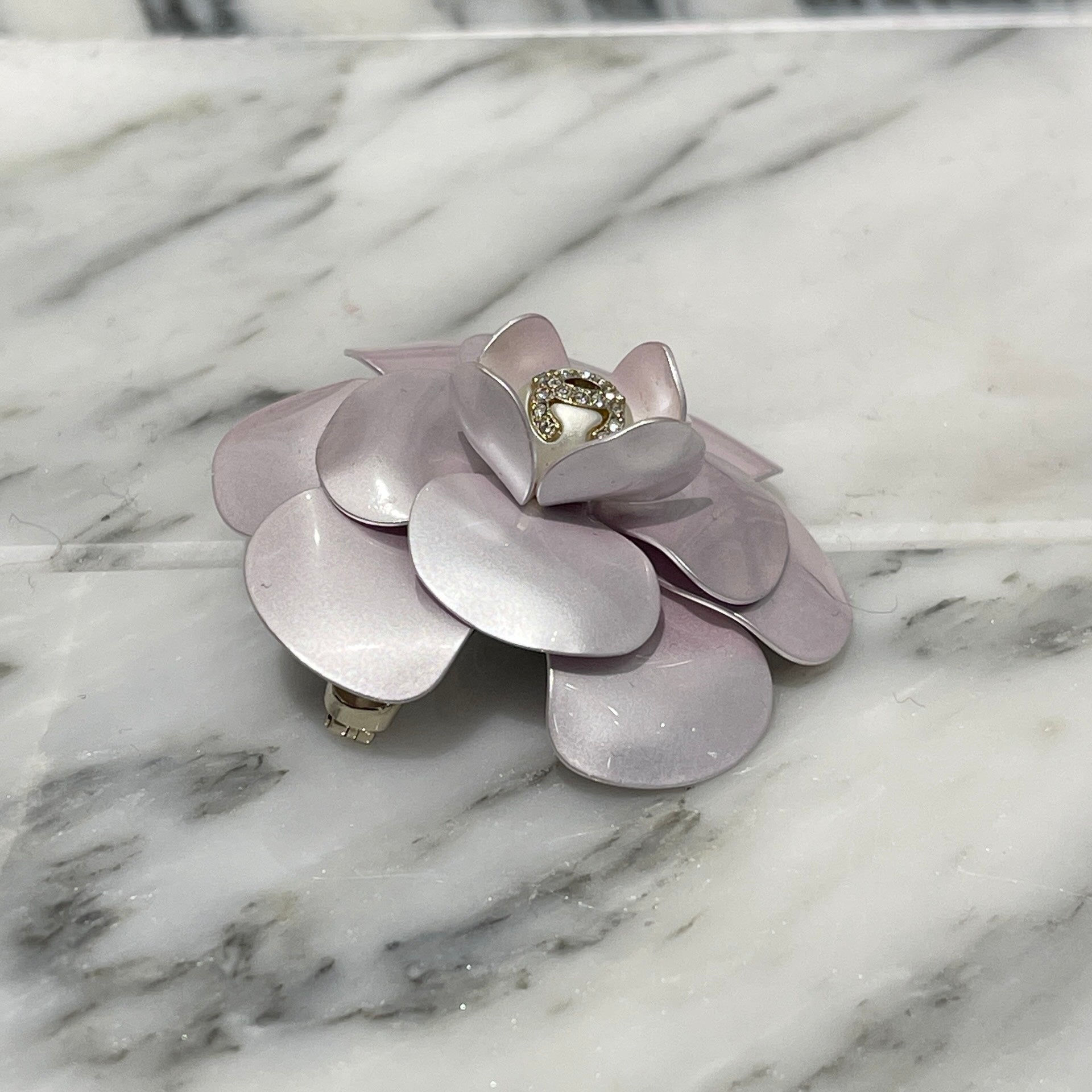 CHANEL Coco Mark Camellia Flower Motif Pin Brooch シャネル ココマーク カメリア フラワーモチーフ ピンブローチ