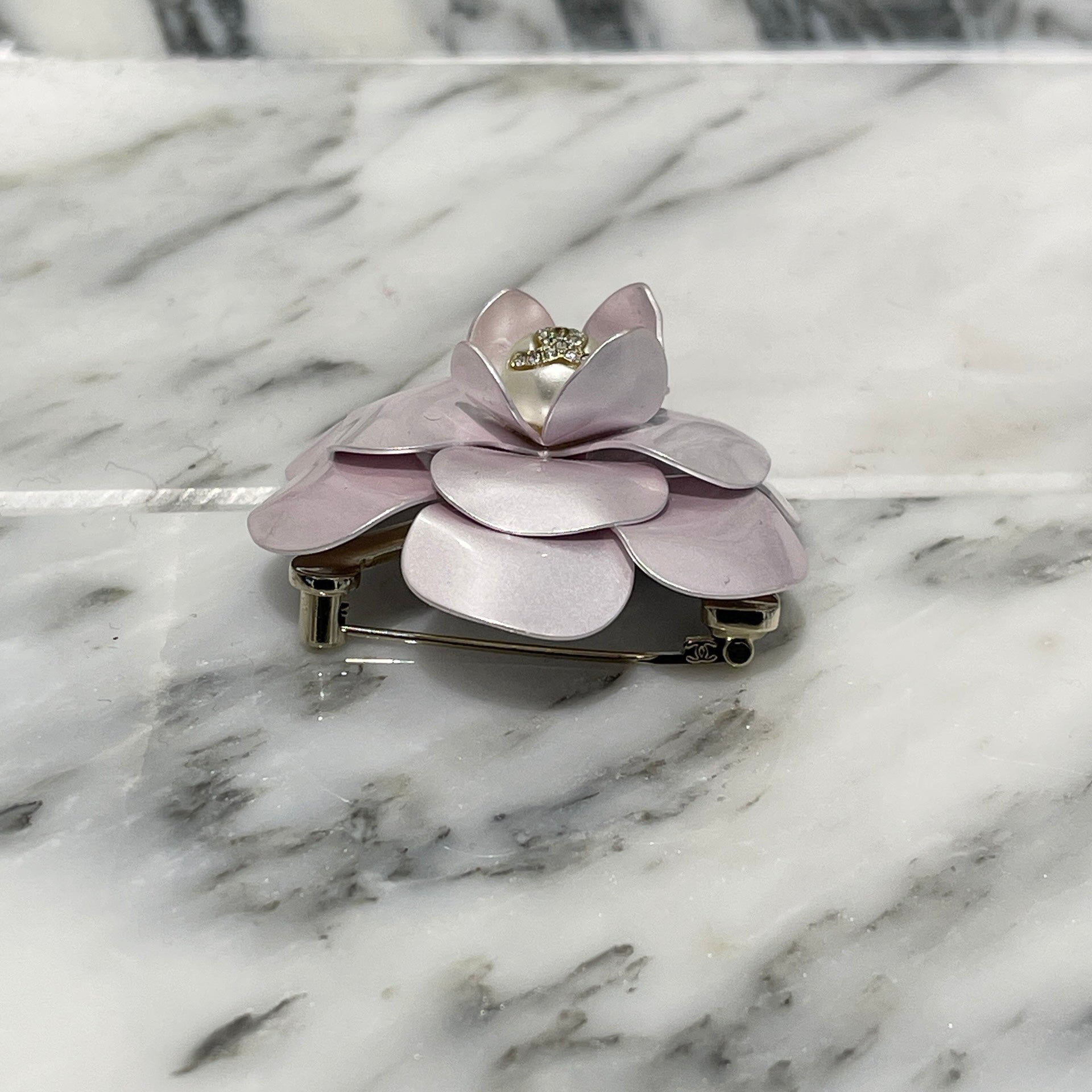 CHANEL Coco Mark Camellia Flower Motif Pin Brooch シャネル ココマーク カメリア フラワーモチーフ ピンブローチ