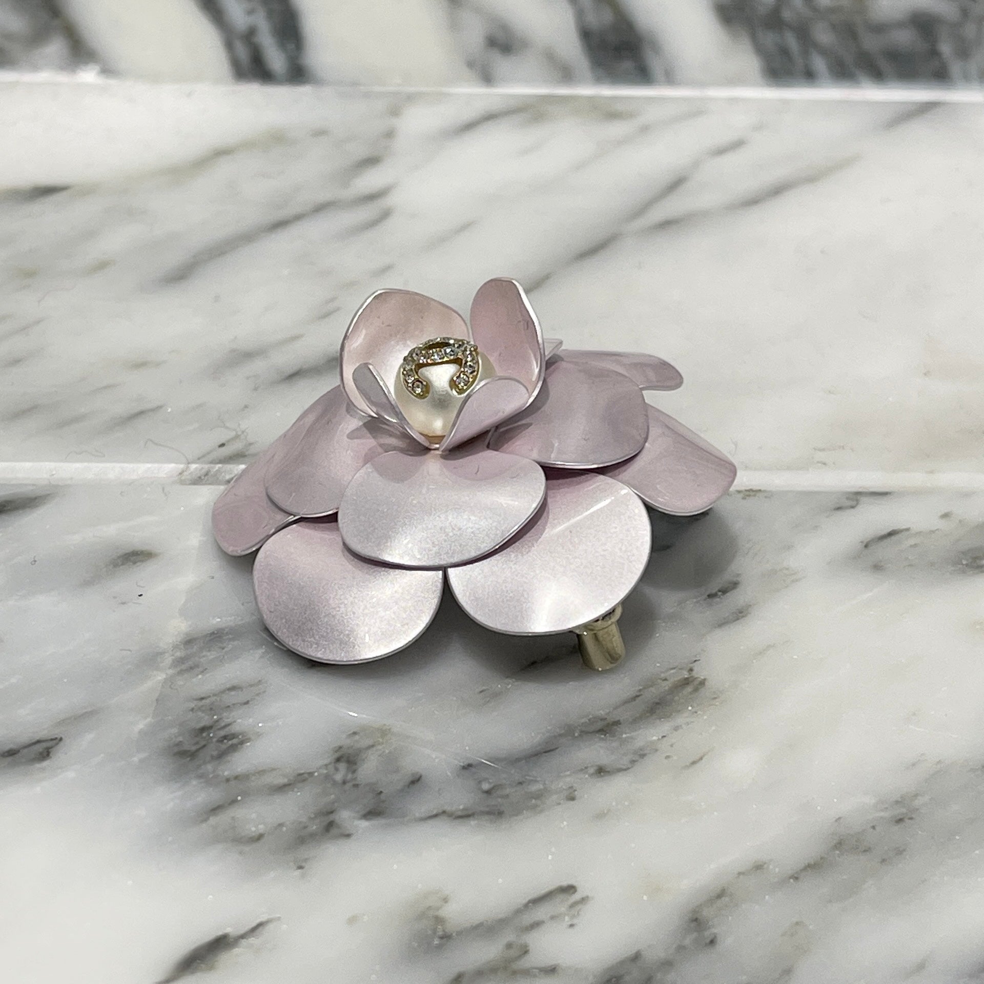 CHANEL Coco Mark Camellia Flower Motif Pin Brooch シャネル ココマーク カメリア フラワーモチーフ ピンブローチ