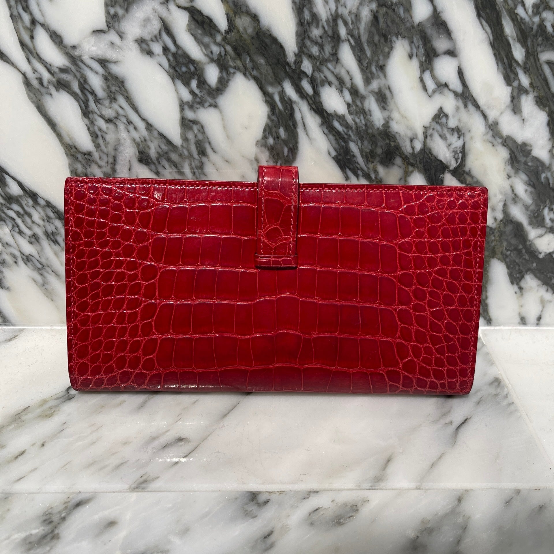 HERMES Bearn Classic Wallet Alligator "Blaze" P刻印 エルメス ベアンクラシック  アリゲーター ”ブレイズ" 長財布