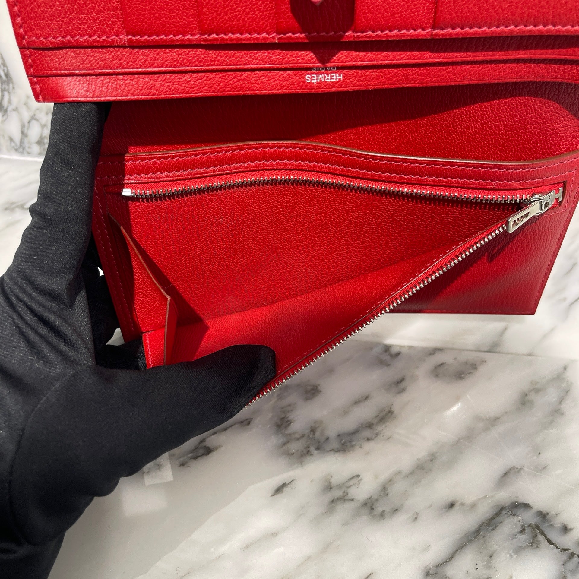 HERMES Bearn Classic Wallet Alligator "Blaze" P刻印 エルメス ベアンクラシック  アリゲーター ”ブレイズ" 長財布