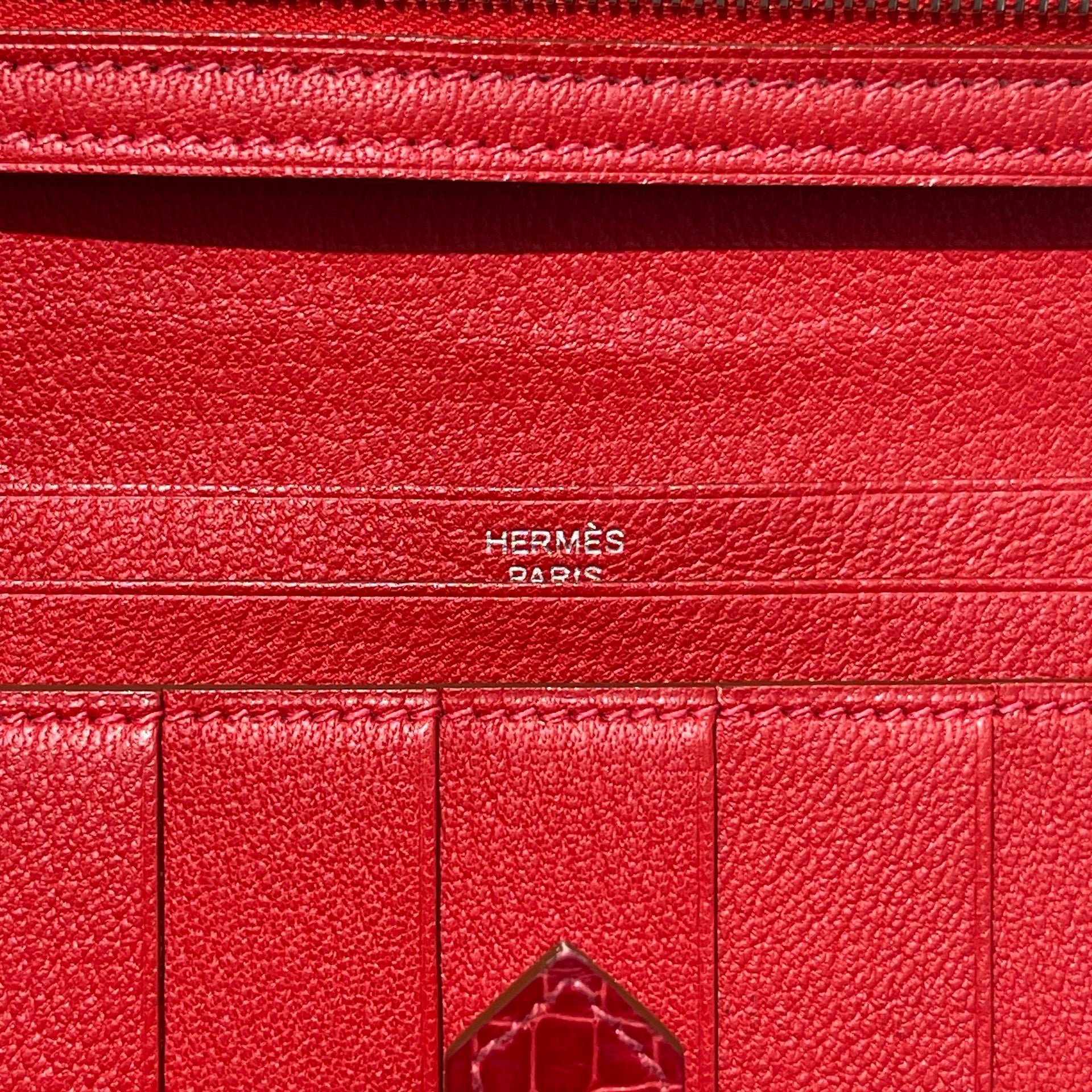HERMES Bearn Classic Wallet Alligator "Blaze" P刻印 エルメス ベアンクラシック  アリゲーター ”ブレイズ" 長財布