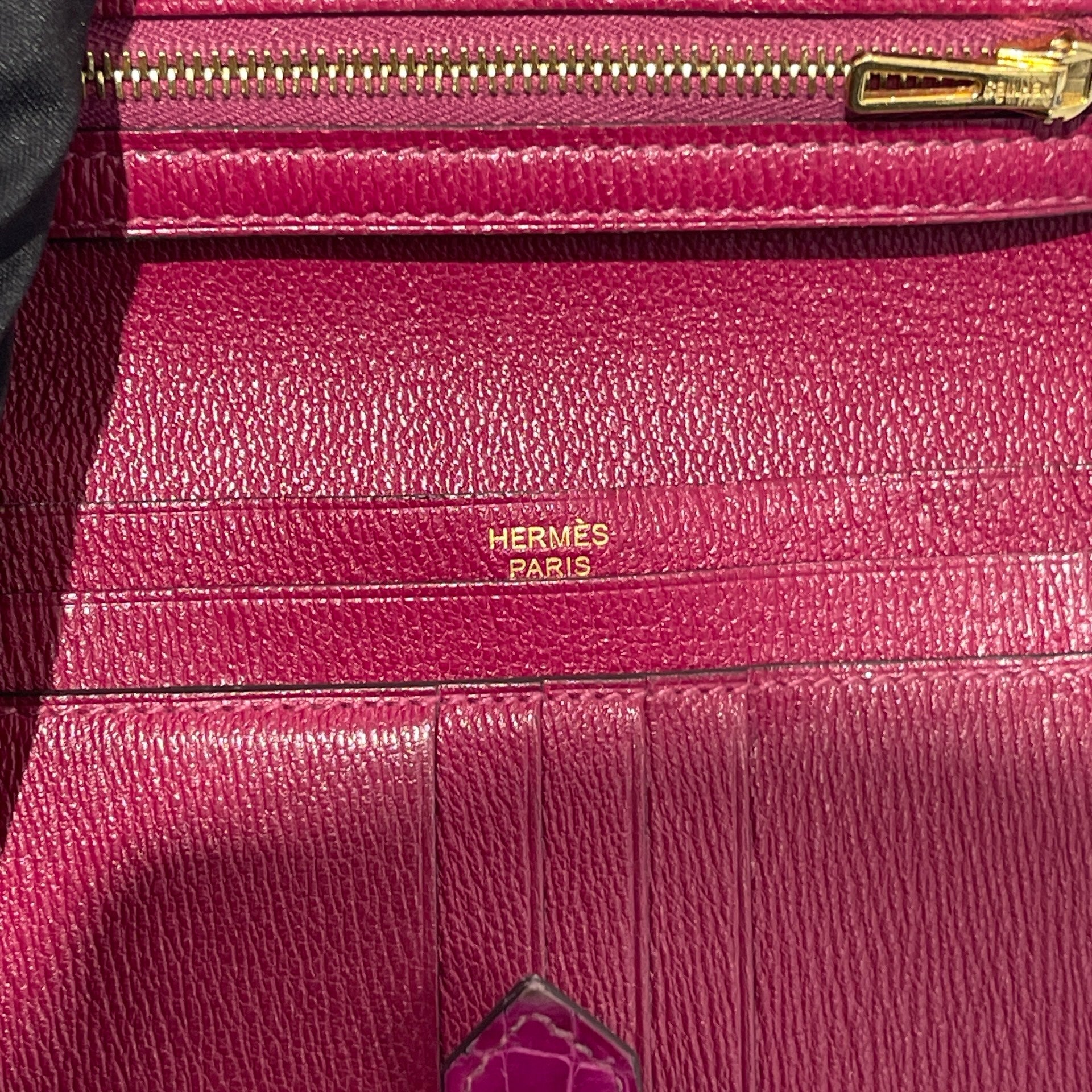 HERMES Bearn Compact Wallet Alligator "Rose Scheherazade" D刻印 エルメス ベアンコンパクト アリゲーター ”ローズシェヘラザード"