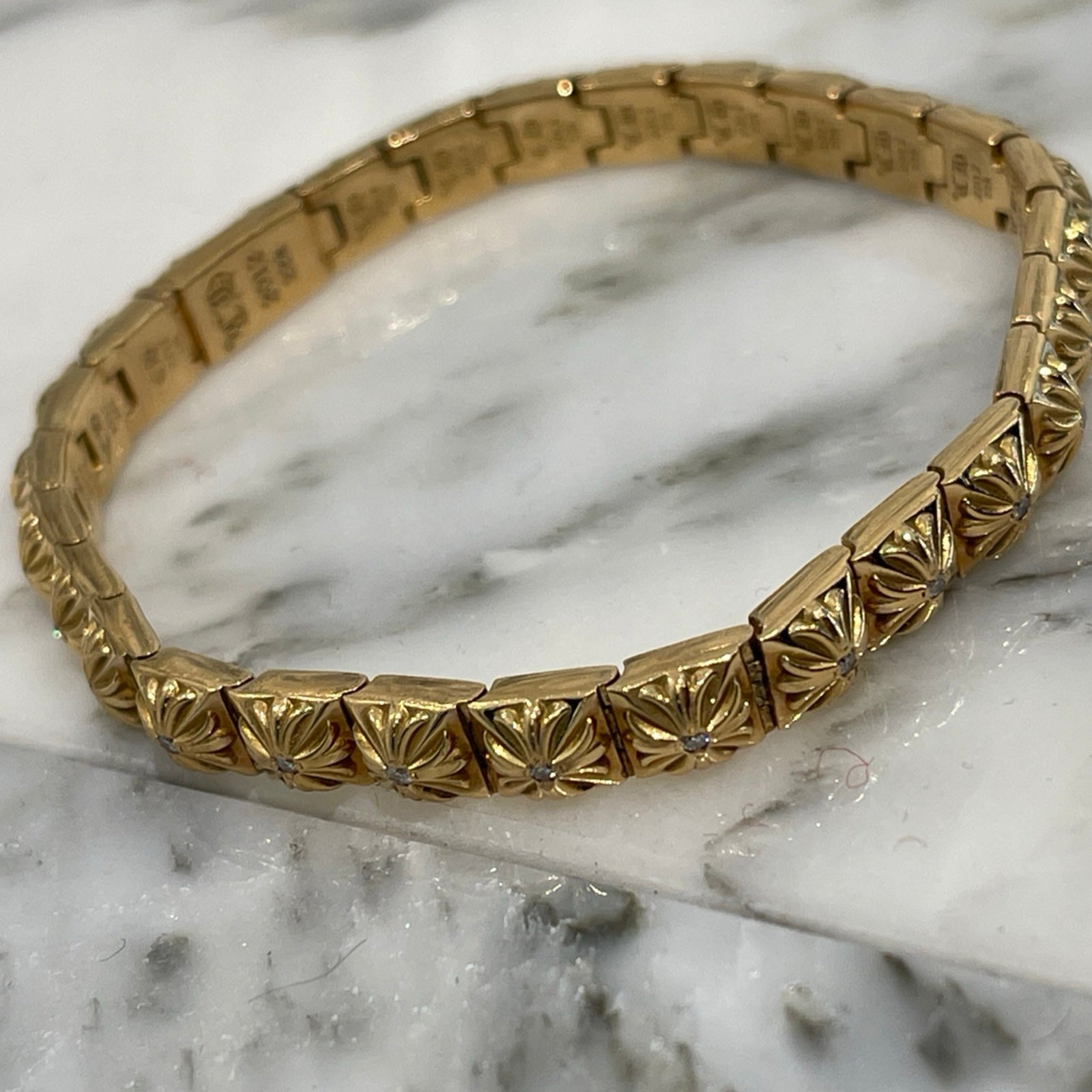 CHROME HEARTS 22K PYRAMID PLS LNK BRACELET クロムハーツ 22K ピラミッドプラスリンク ブレスレット パヴェダイヤ