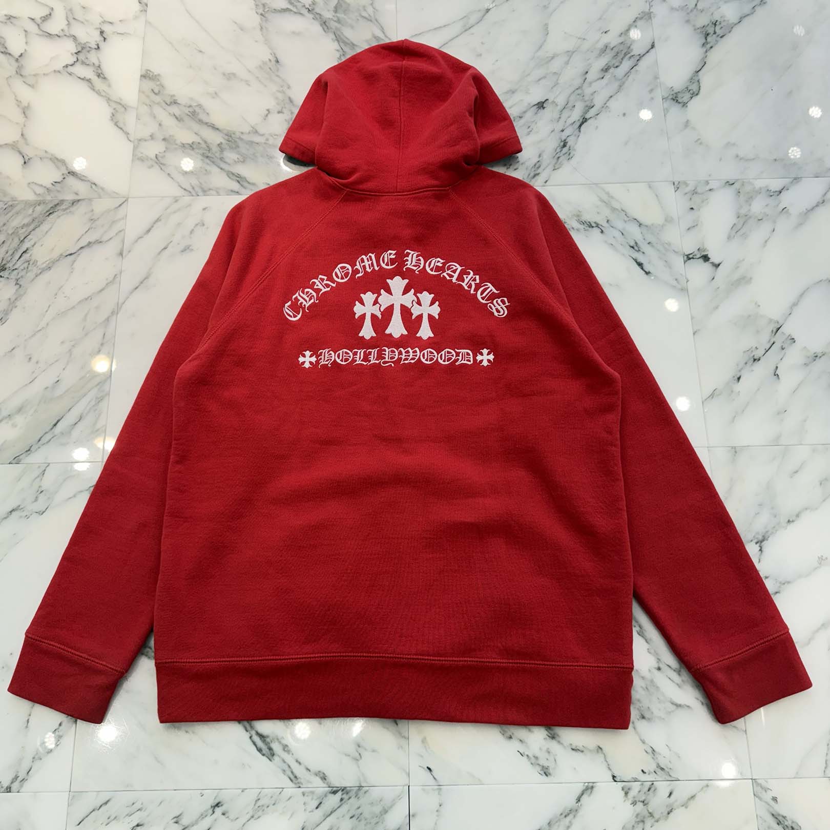 CHROME HEARTS King Taco 3 Cemetery Cross Embroidery Zip Up Hoodie Size XL クロムハーツ キングタコ 3セメタリークロス刺繍 ジップアップフーディー サイズXL