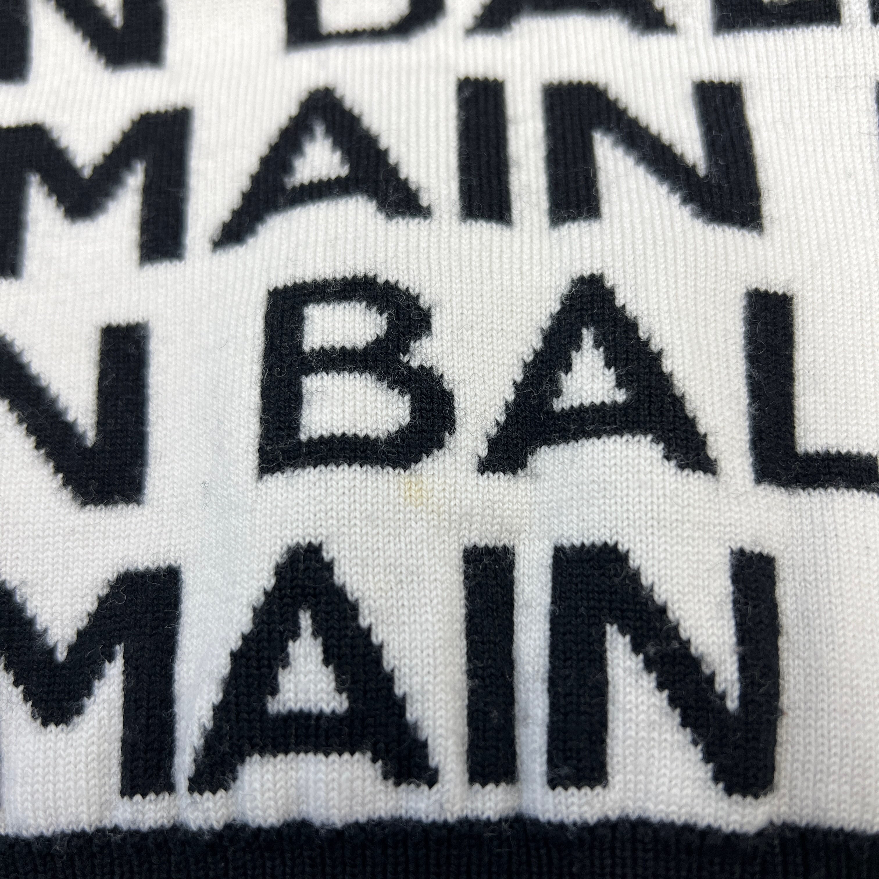 BALMAIN Logo Print Crew Neck Knit Sweater  Size 12A バルマン ロゴプリント クルーネック ニットセーター サイズ12A