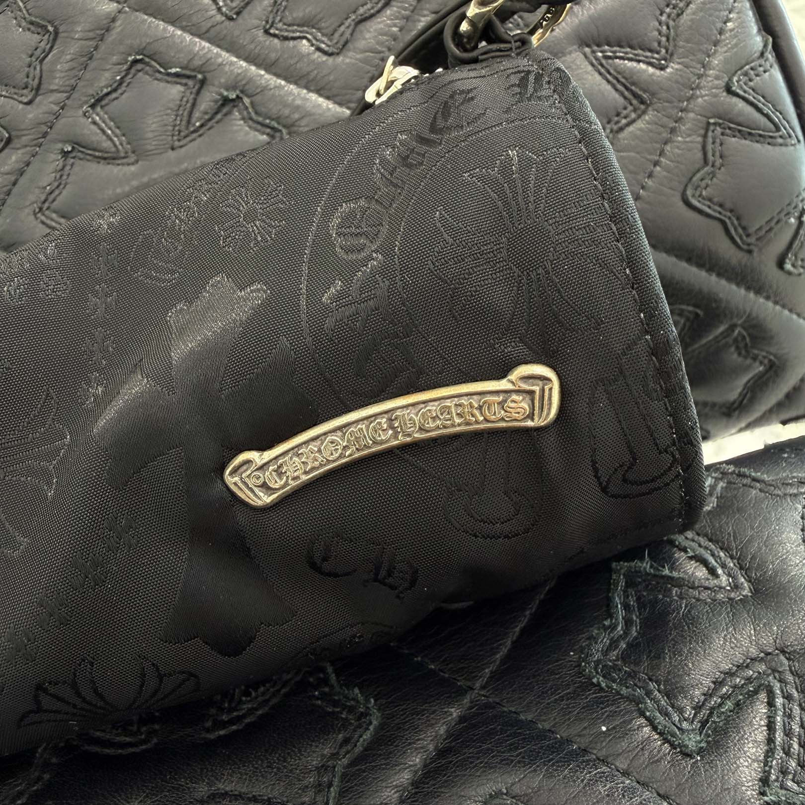 CHROME HEARTS Stencil Pattern GRINDS Nylon Leather Hand Bag クロムハーツ ステンシル柄 グラインズ ナイロンレザー切替 ハンドバッグ