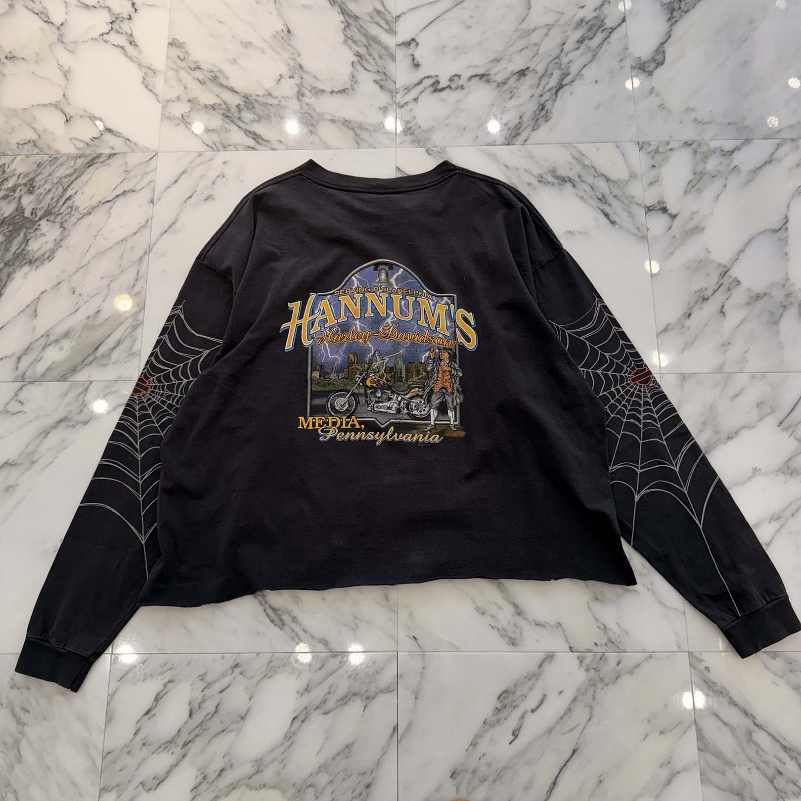 Vintage 90’s Harley-Davidson "Spider Web" Long Sleeve Tee Size XXXL ヴィンテージ 90’s ハーレー・ダビットソン "スパイダーウェブ" ロングスリーブTシャツ サイズXXXL