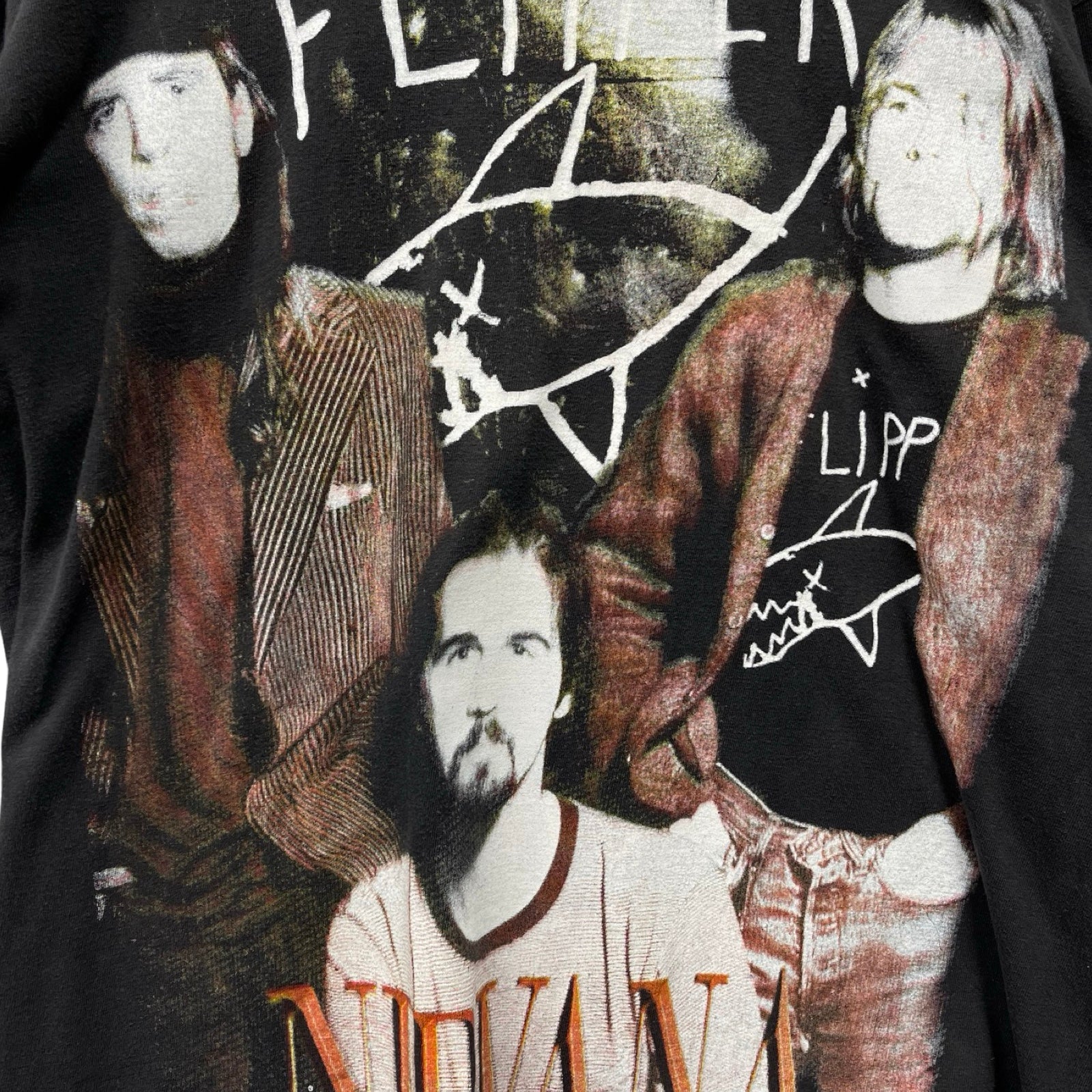 Vintage 90's Nirvana Flipper Grunge Vtg Euro Bootleg Kurt S/S Tee