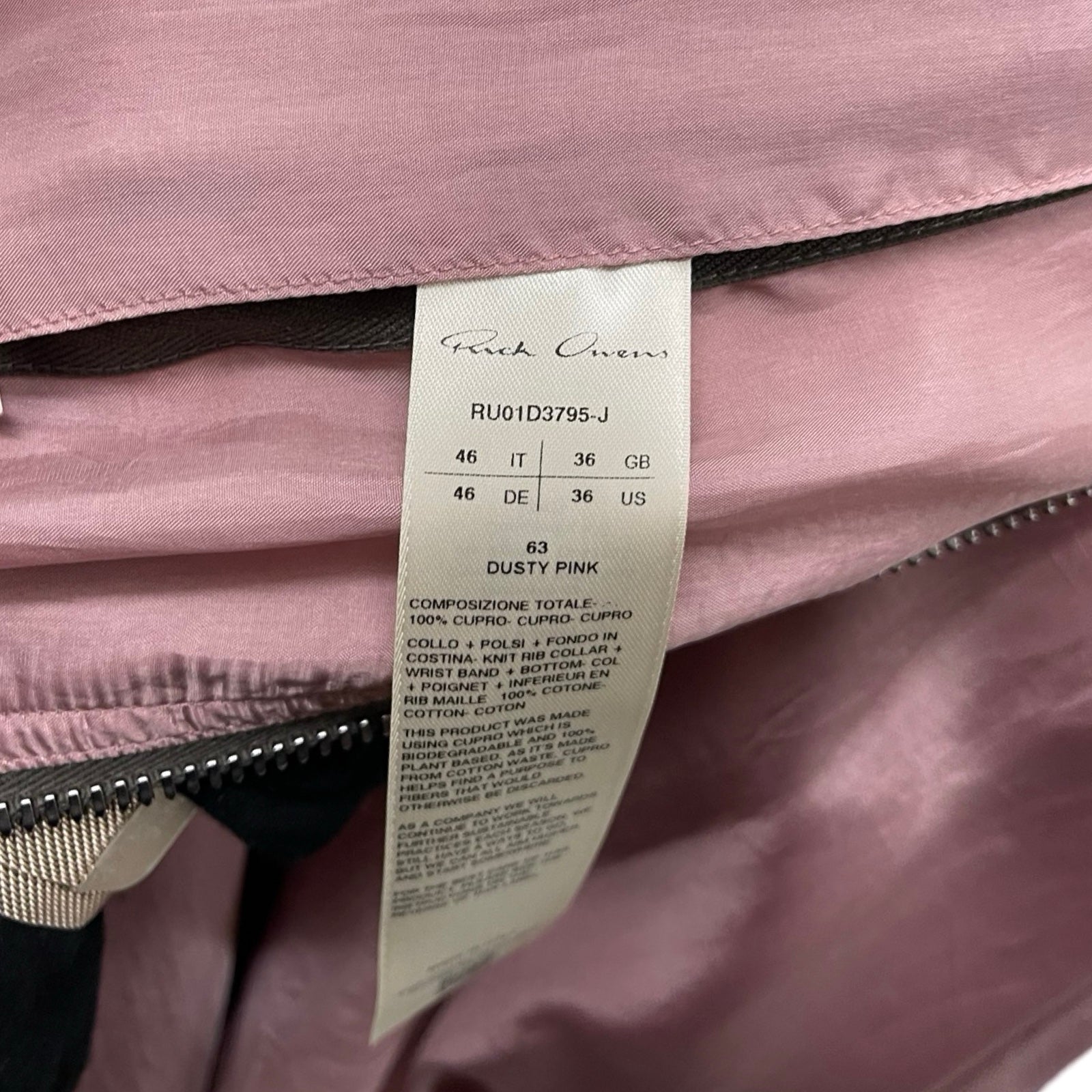 Rick Owens 2024SS Jumbo Peter Flight Blouson RU01D3795-J Size 46