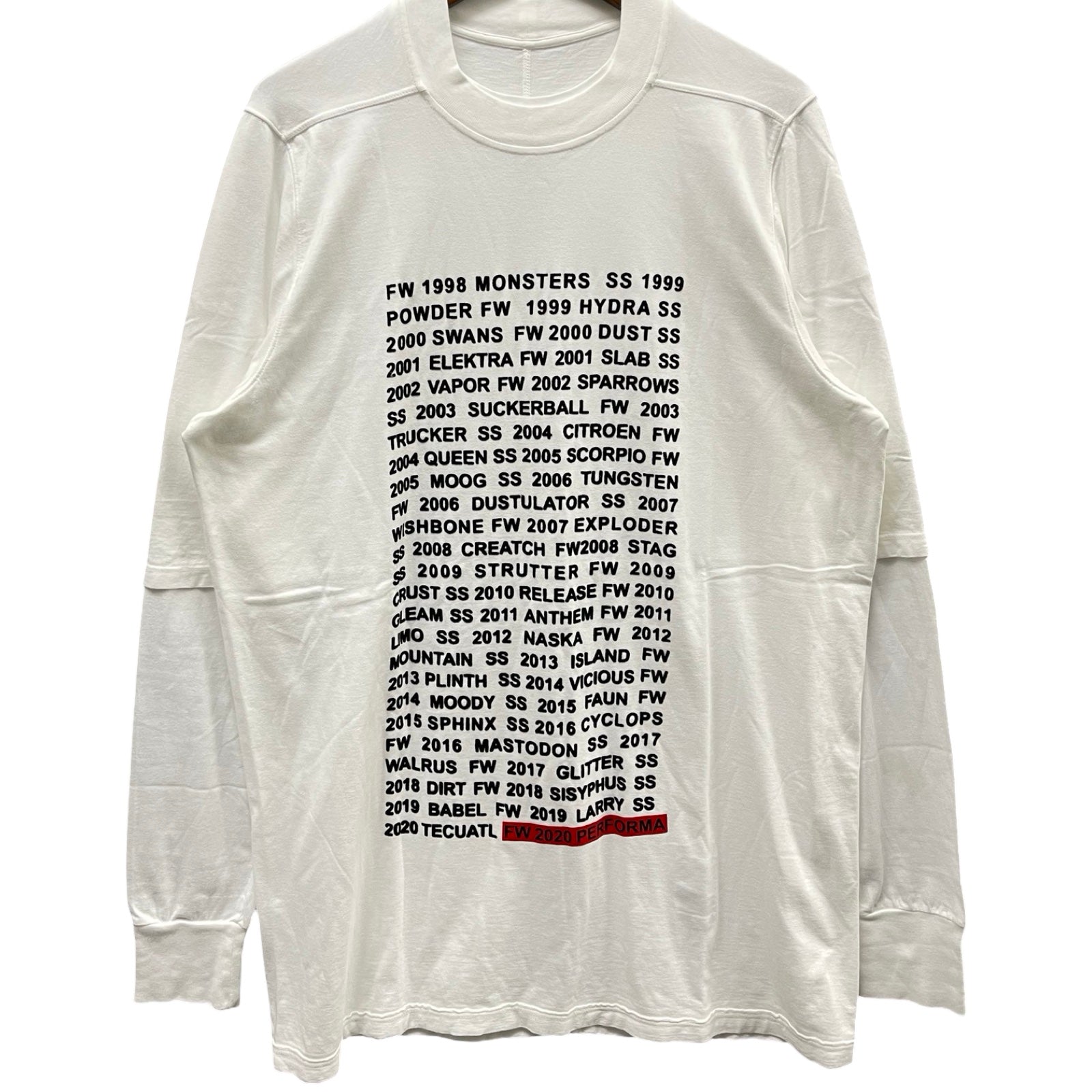 Rick Owens DRKSHDW 2020AW Layered Long Sleeve Tee DU20F1269-RNEP1 Size S