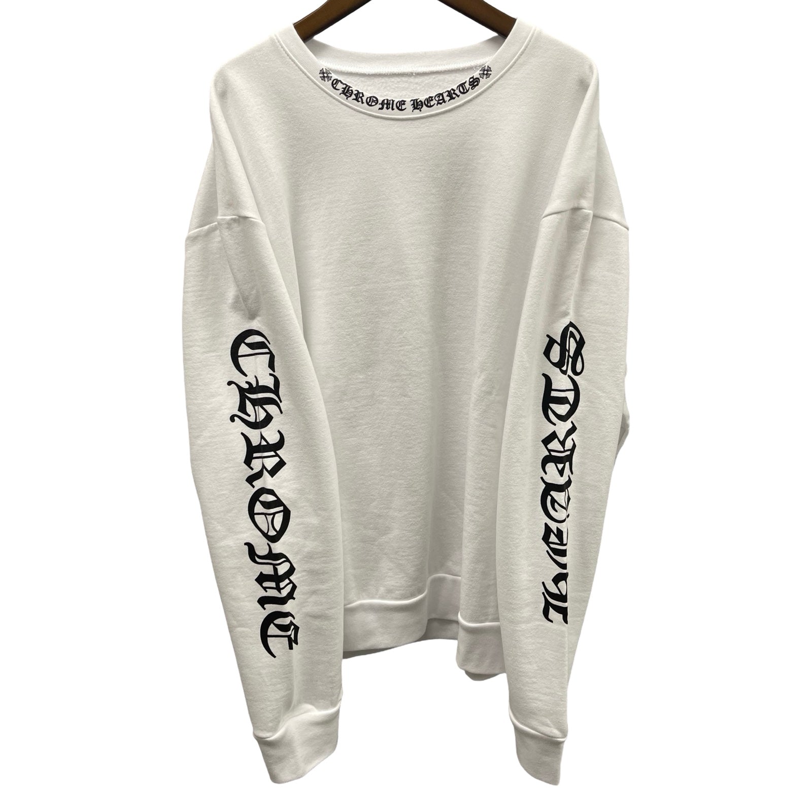 CHROME HEARTS Neck Logo Crewneck Sweatshirt Size L