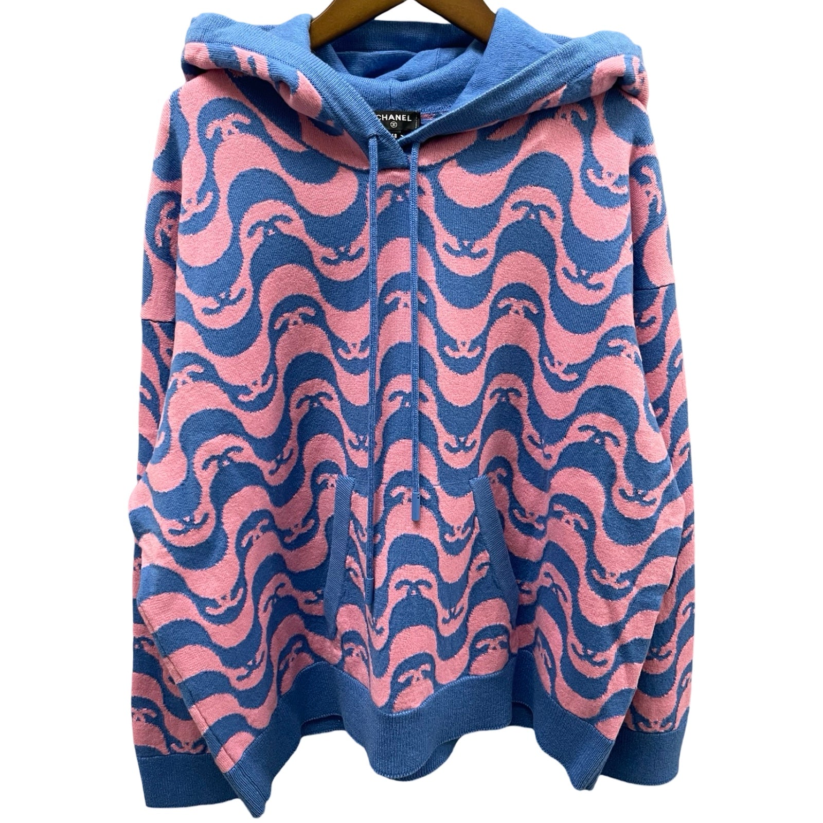 CHANEL 2021SS Cashmere Knit Pullover Hoodie P70408K10043 Size 48