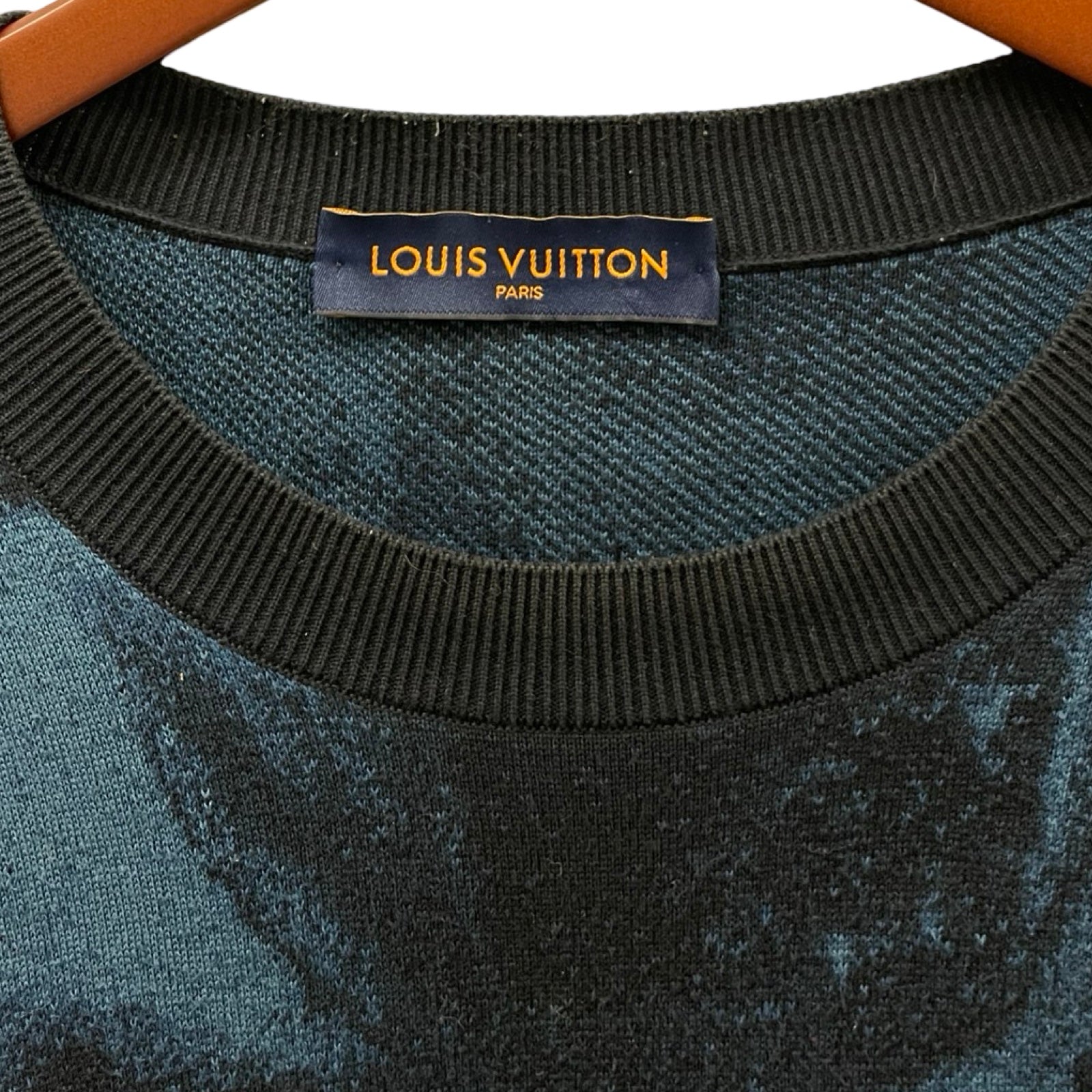 LOUIS VUITTON 2021AW Damier Salt Jacquard Crewneck Knit Sweater Size L