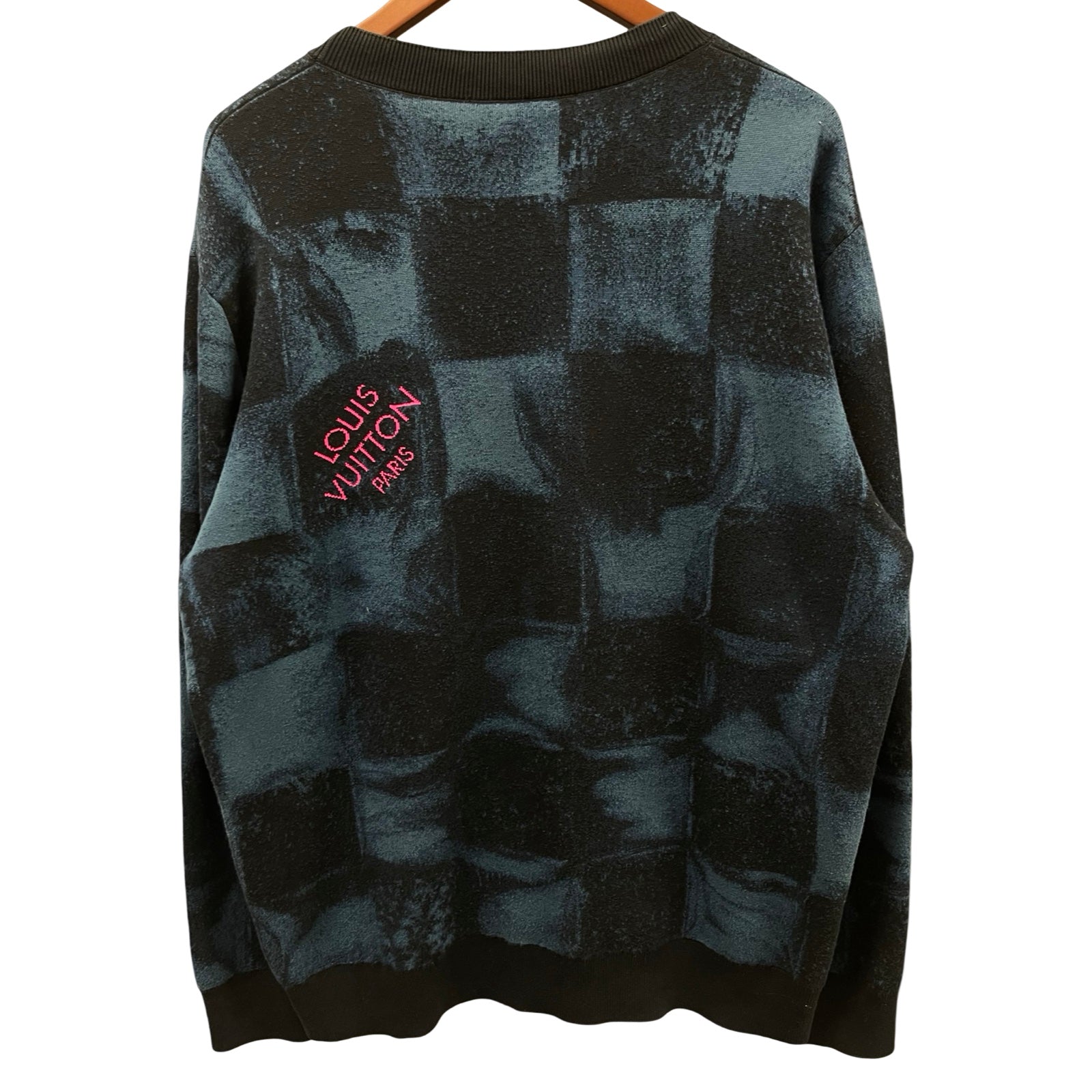 LOUIS VUITTON 2021AW Damier Salt Jacquard Crewneck Knit Sweater Size L