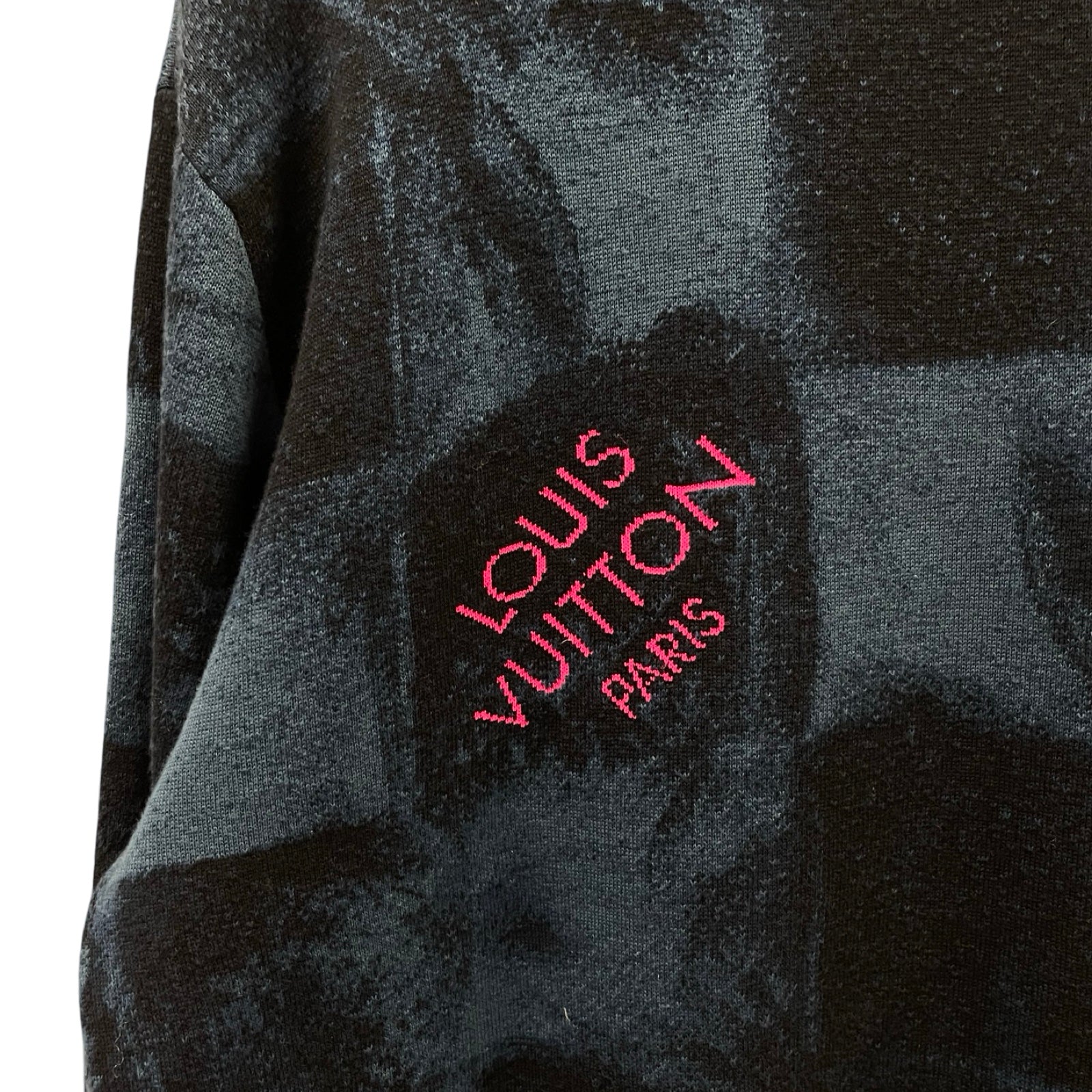 LOUIS VUITTON 2021AW Damier Salt Jacquard Crewneck Knit Sweater Size L