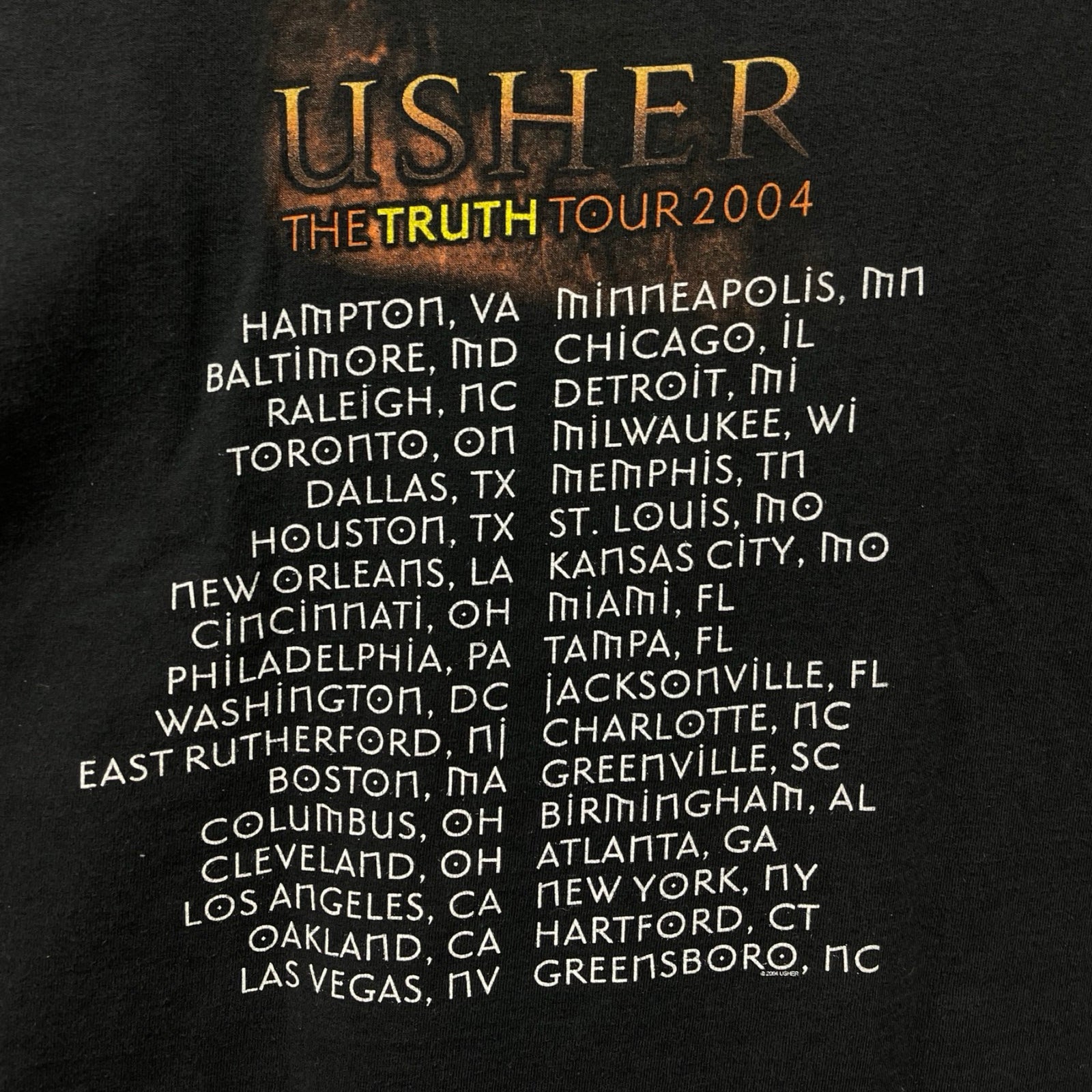 Vintage 00's Usher The Truth Tour 2004 S/S Tee Size L