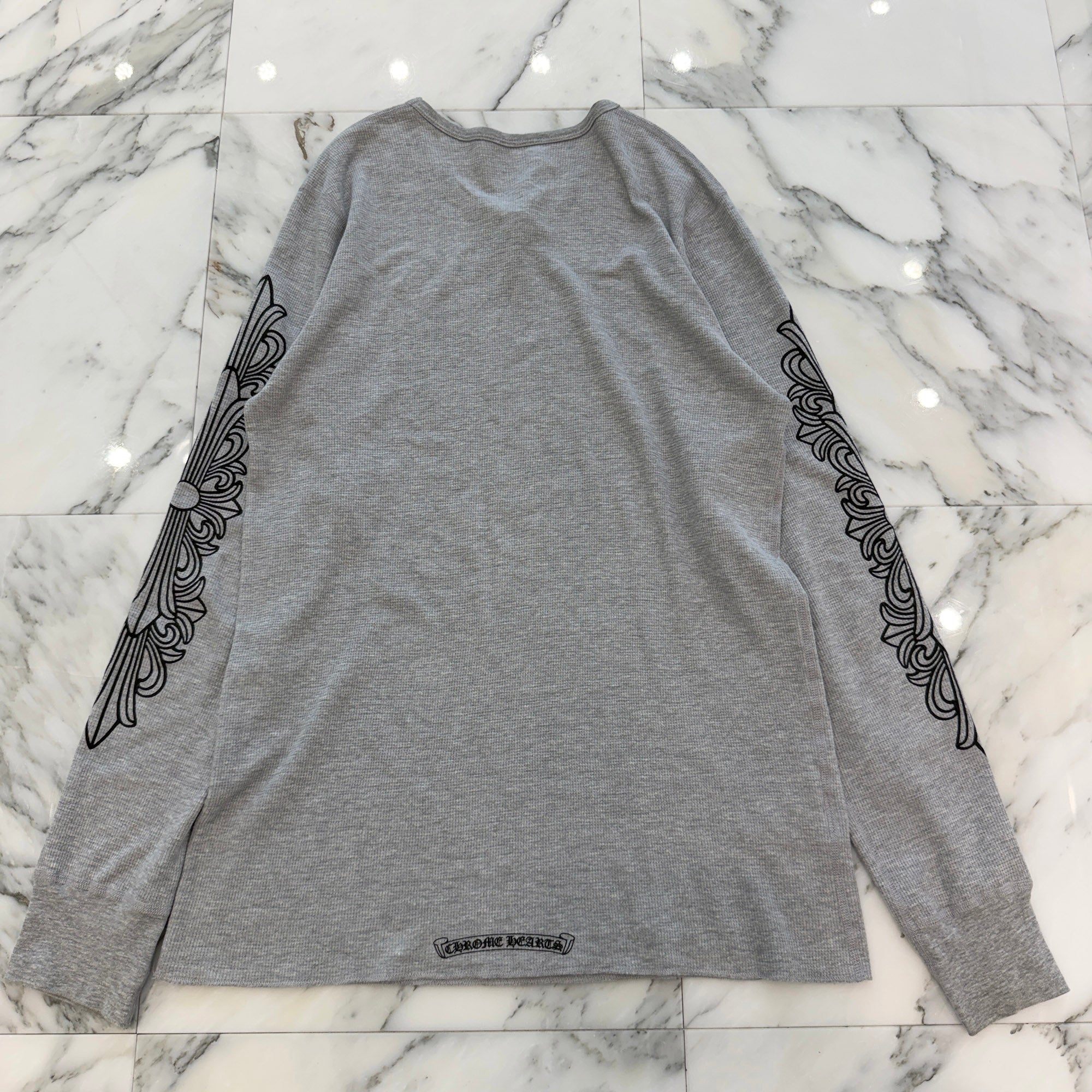CHROME HEARTS 2025SS Floral Cross Horseshoe Thermal Long Sleeve Tee Size XL クロムハーツ フローラルクロス ホースシュー サーマル ロングスリーブ Tシャツ サイズXL