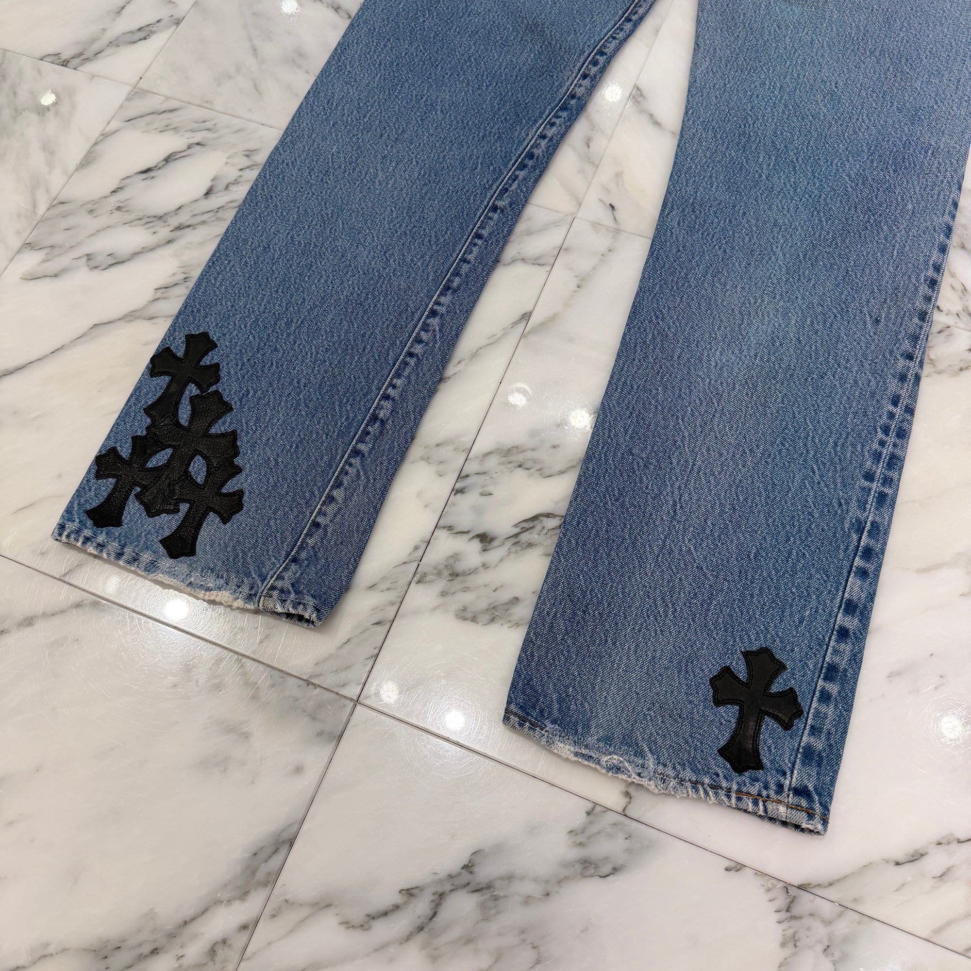 CHROME HEARTS × Levi's VNTG Leather Cross Patch Denim Pants Size 31 クロムハーツ × リーバイス ヴィンテージ レザークロスパッチ デニムパンツ サイズ31