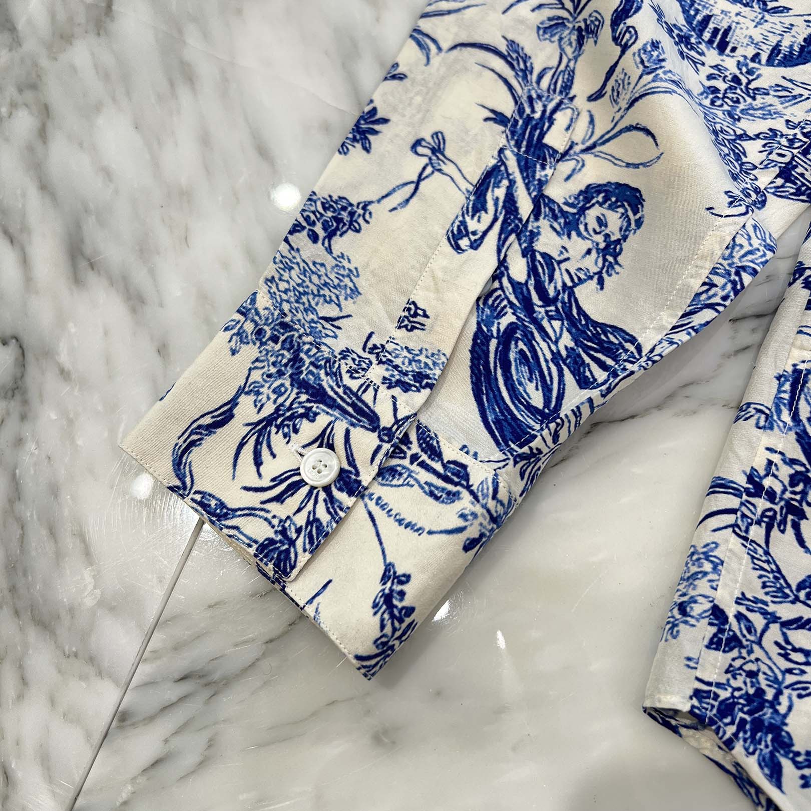 DIOR 2019SS Toile De Jouy Silk Long Sleeved Shirt 023C501G4854 Size 38 ディオール トワルドジュイ柄シルク長袖シャツ サイズ38