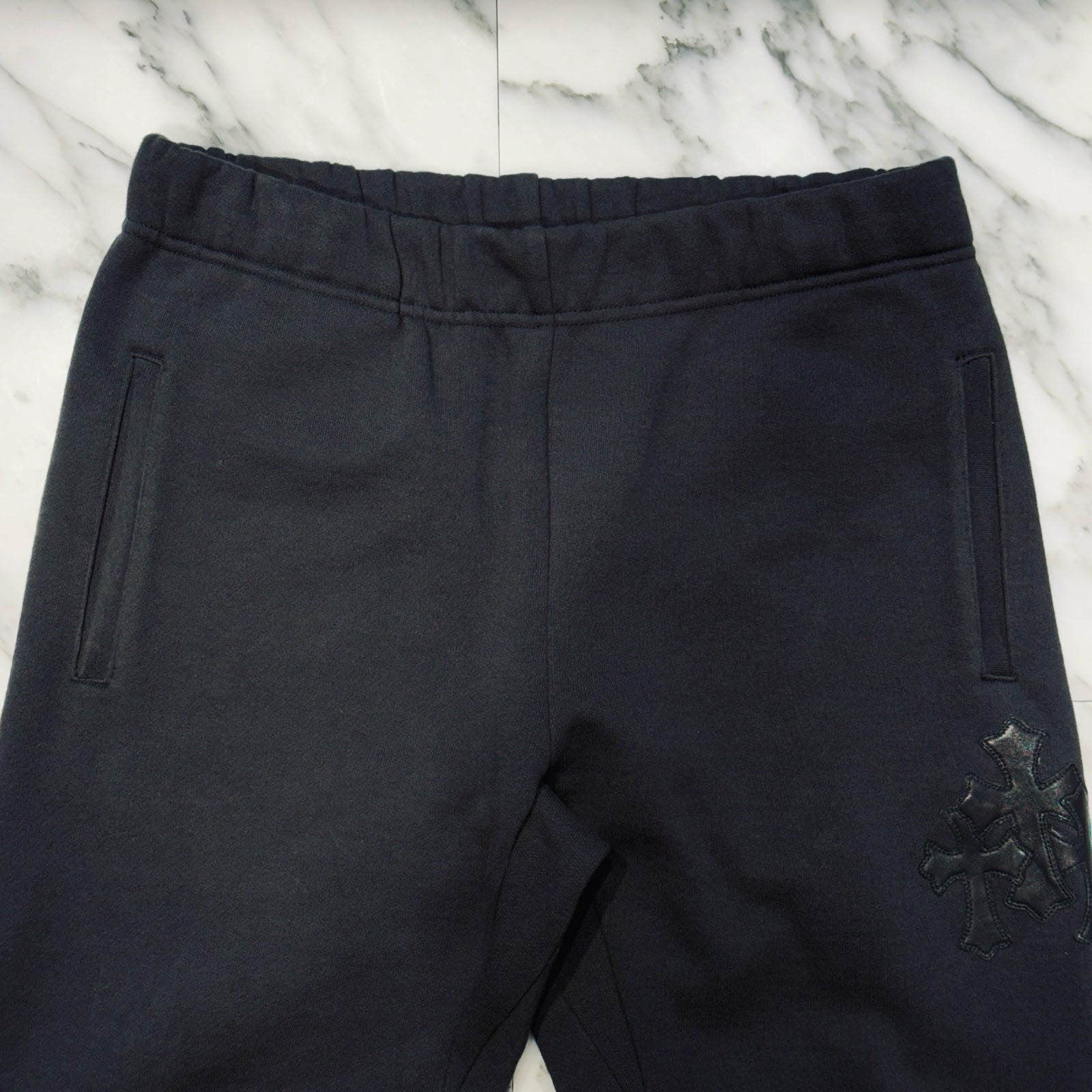 CHROME HEARTS Y NOT 3 Cemetery Cross Patch Sweat Pants Size L