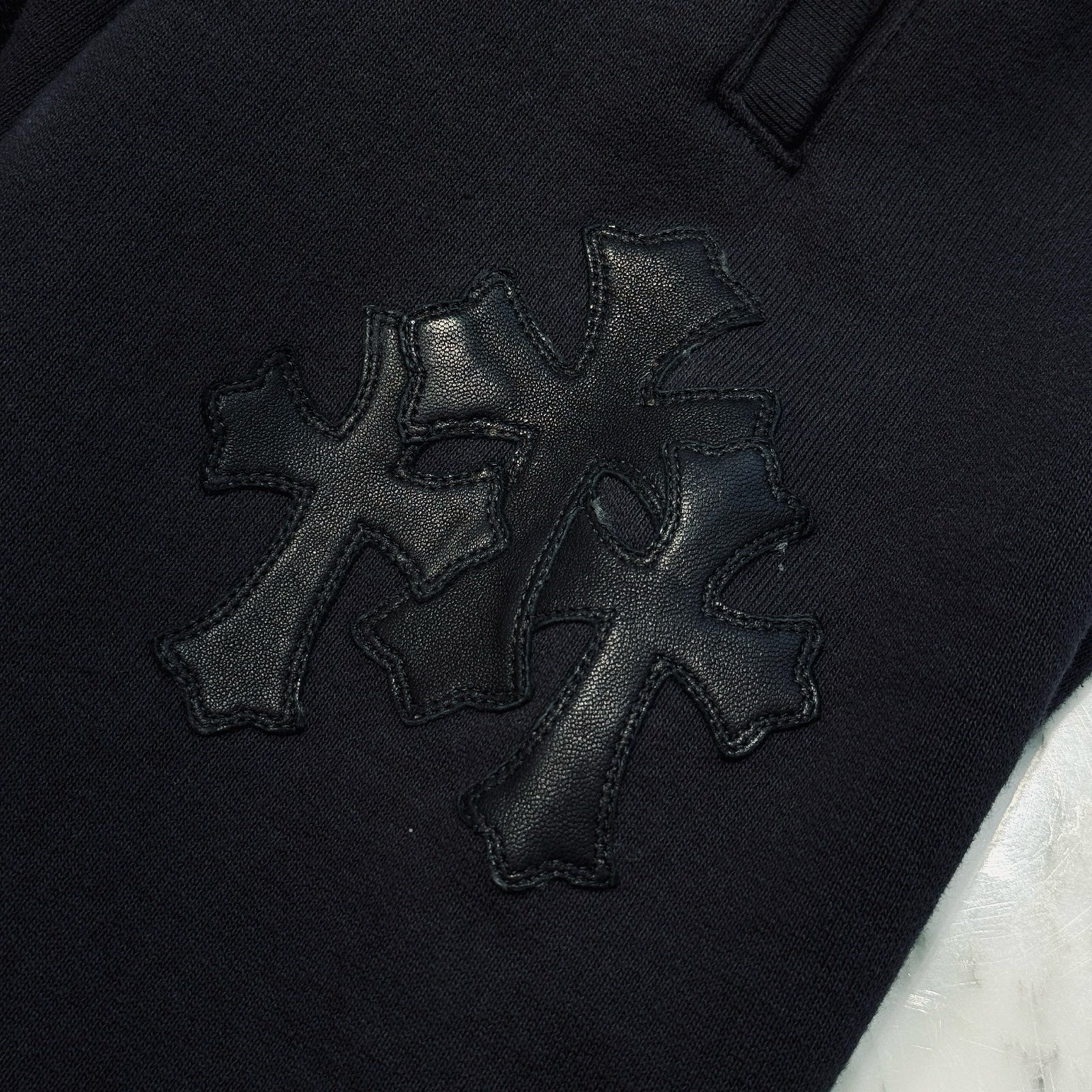 CHROME HEARTS Y NOT 3 Cemetery Cross Patch Sweat Pants Size L