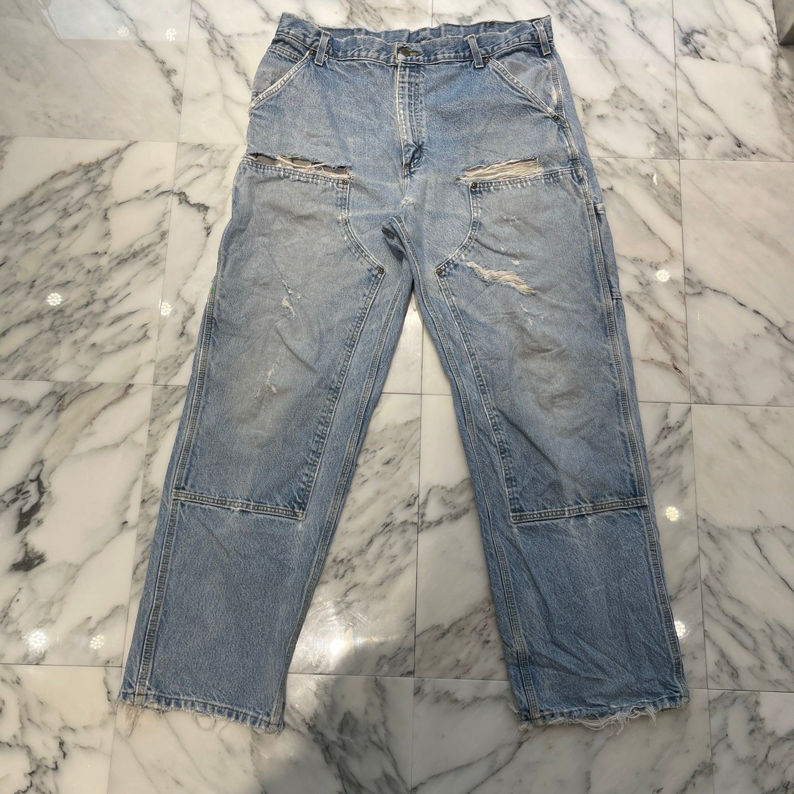 Carhartt Double Knee Denim Painter Pants Size 36×32