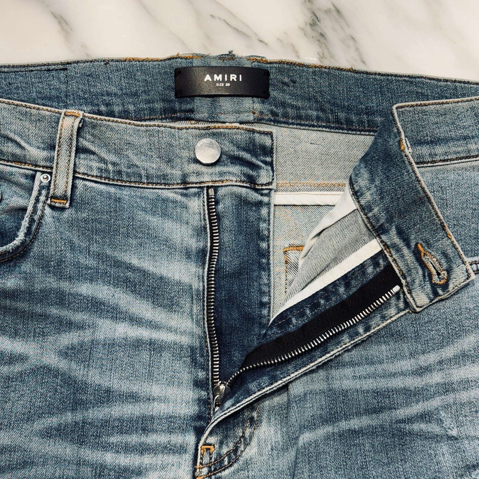 AMIRI MX1 Damage Regular Fit Jeans Size 38