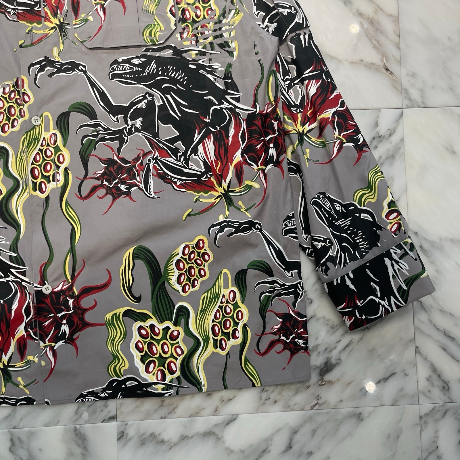 PRADA 2024SS Print Design Oversize Shirt SC766 Size XS