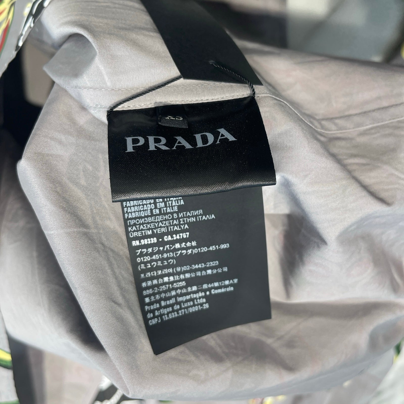 PRADA 2024SS Print Design Oversize Shirt SC766 Size XS