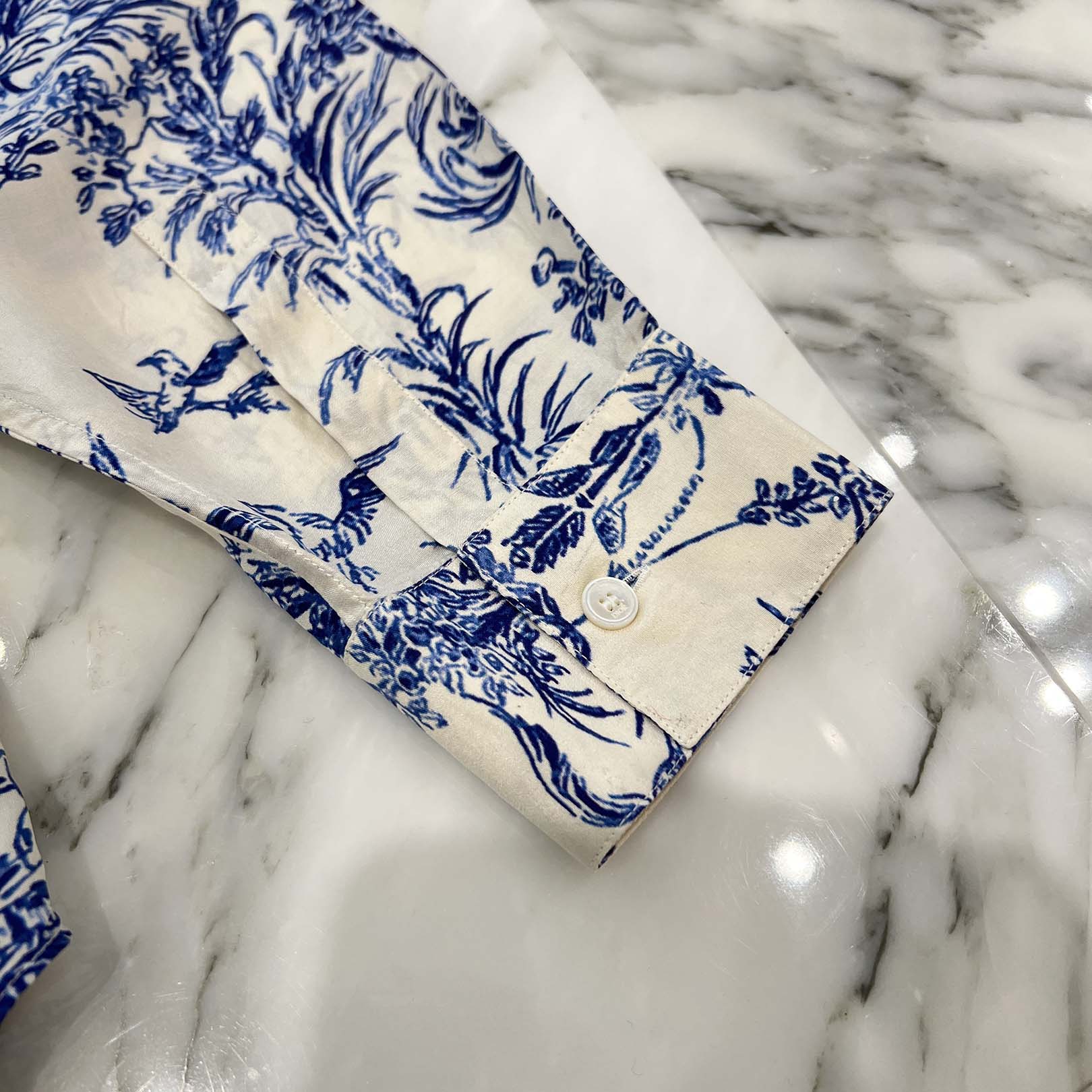 DIOR 2019SS Toile De Jouy Silk Long Sleeved Shirt 023C501G4854 Size 38 ディオール トワルドジュイ柄シルク長袖シャツ サイズ38