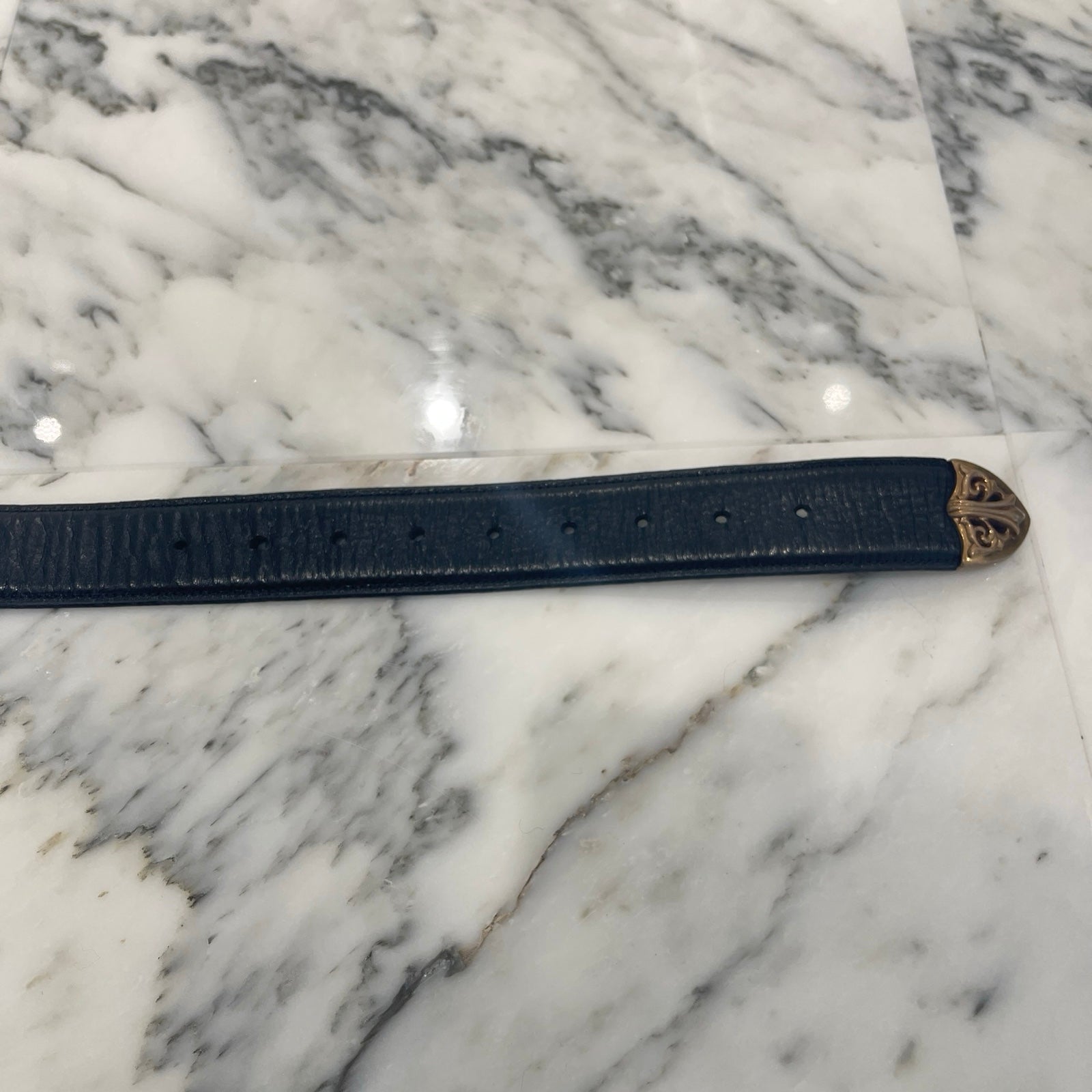 CHROME HEARTS 4PC Classic Bronze Leather Belt Size 36 クロムハーツ 4PC クラシック ブロンズ レザーベルト サイズ36