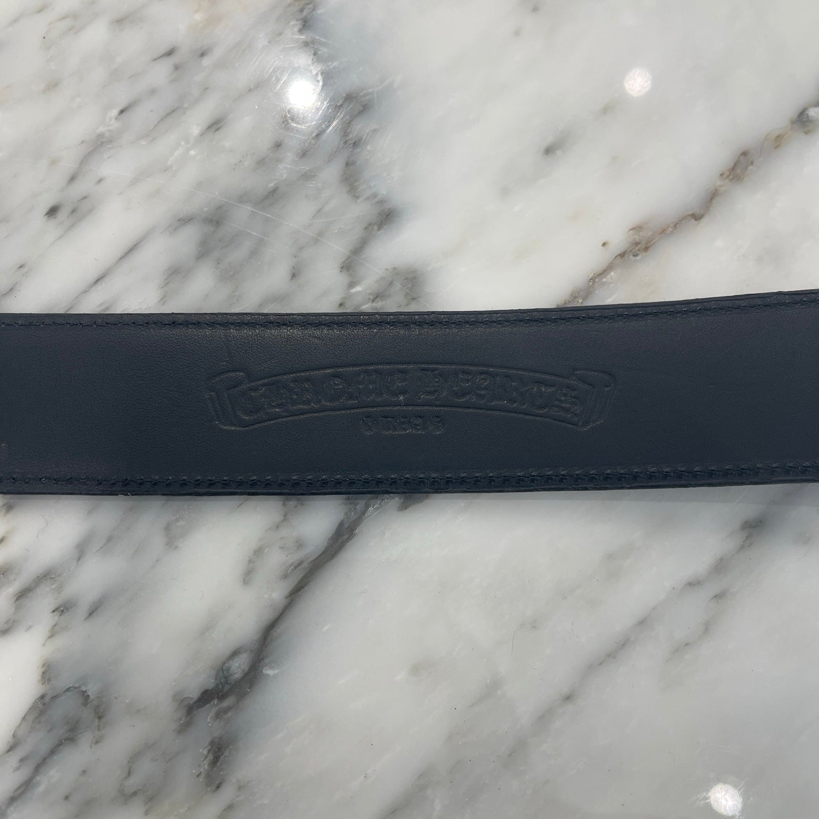 CHROME HEARTS 4PC Classic Bronze Leather Belt Size 36 クロムハーツ 4PC クラシック ブロンズ レザーベルト サイズ36