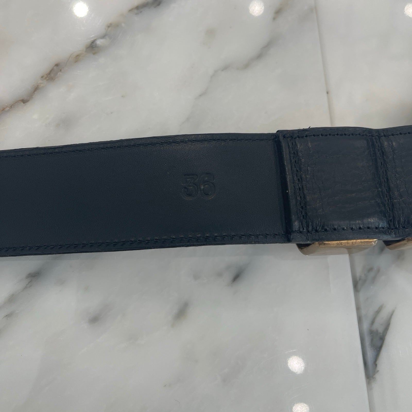 CHROME HEARTS 4PC Classic Bronze Leather Belt Size 36 クロムハーツ 4PC クラシック ブロンズ レザーベルト サイズ36