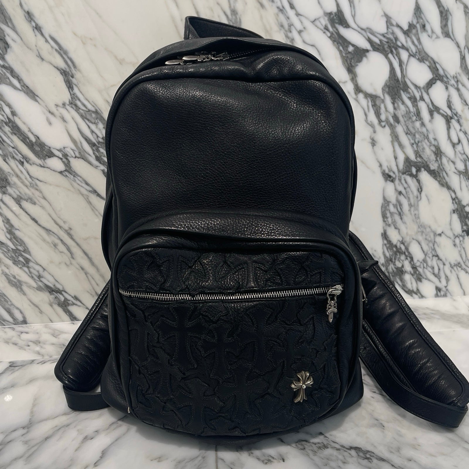 CHROME HEARTS Seventh Grade Leather Cross Patch Back Pack クロムハーツ セブンスグレード レザークロスパッチ バックパック