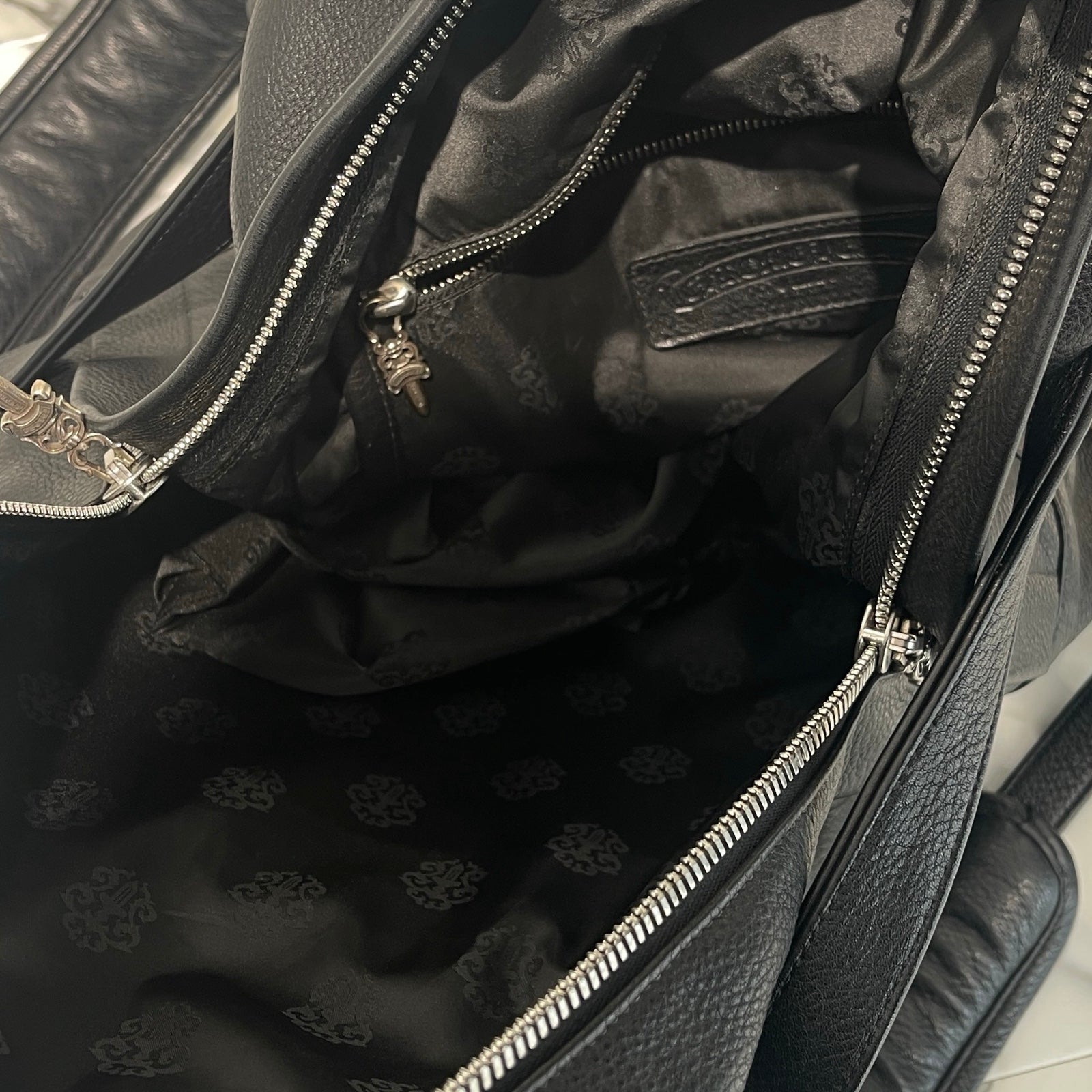 CHROME HEARTS Seventh Grade Leather Cross Patch Back Pack クロム