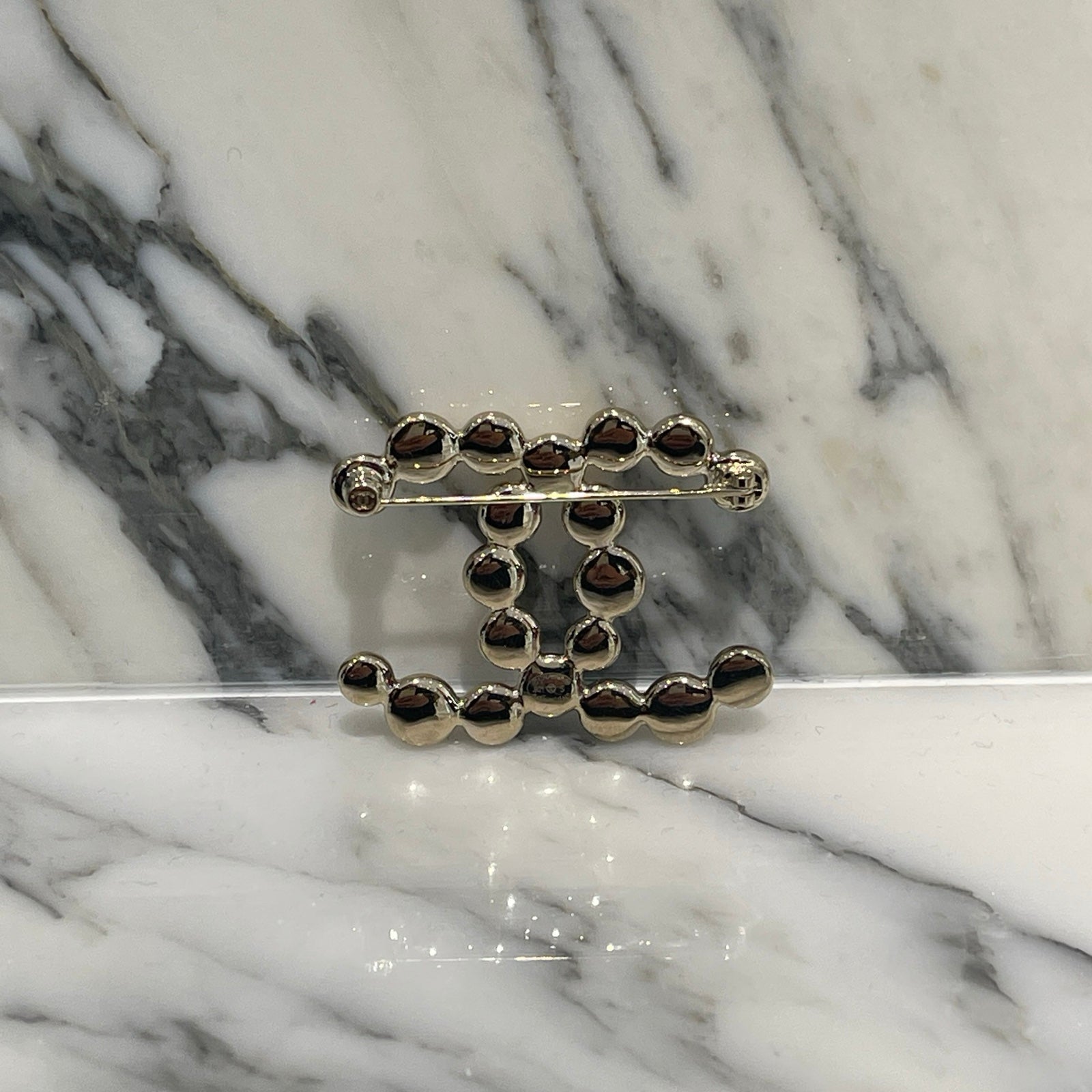 CHANEL Coco Mark Gold CC Bead Brooch