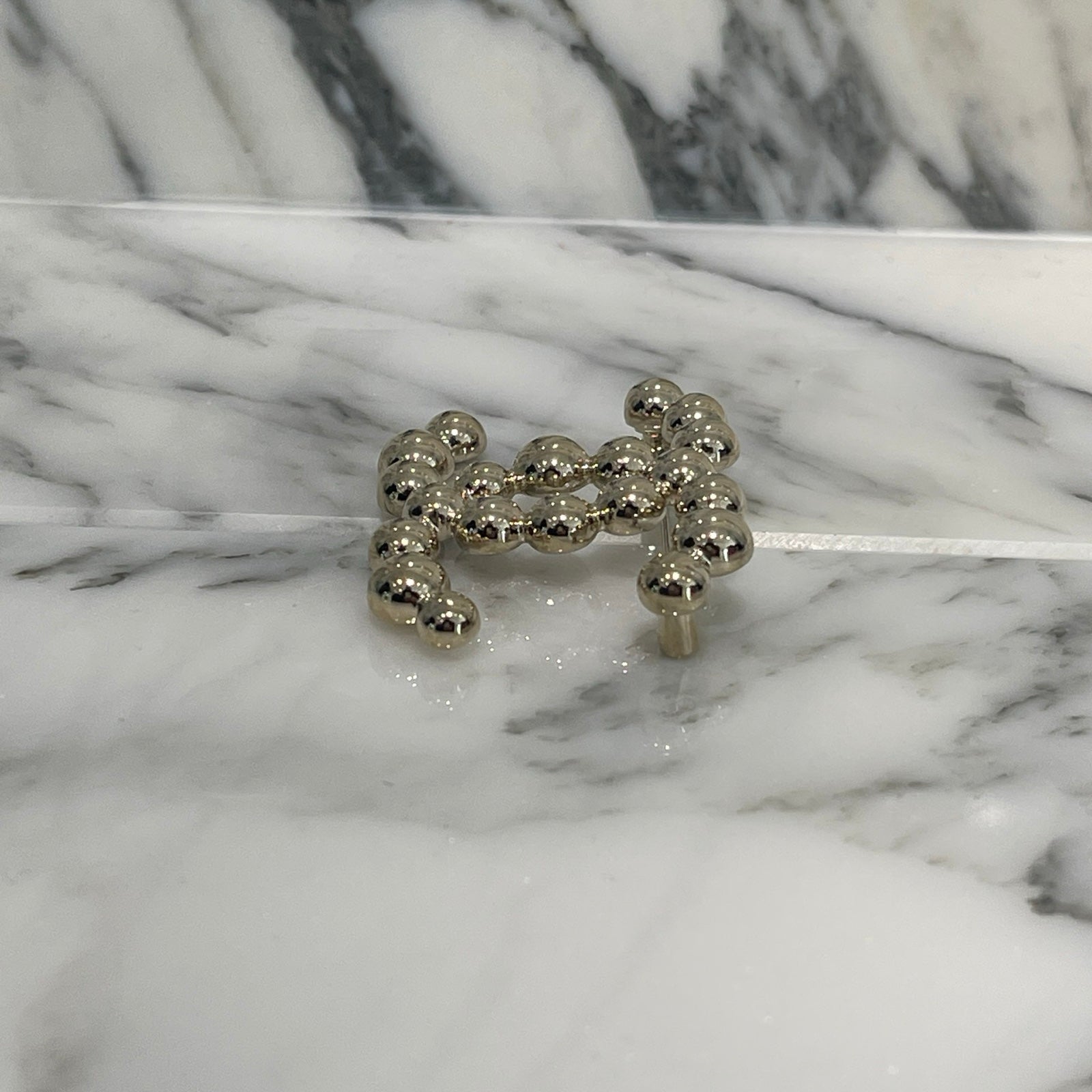 CHANEL Coco Mark Gold CC Bead Brooch