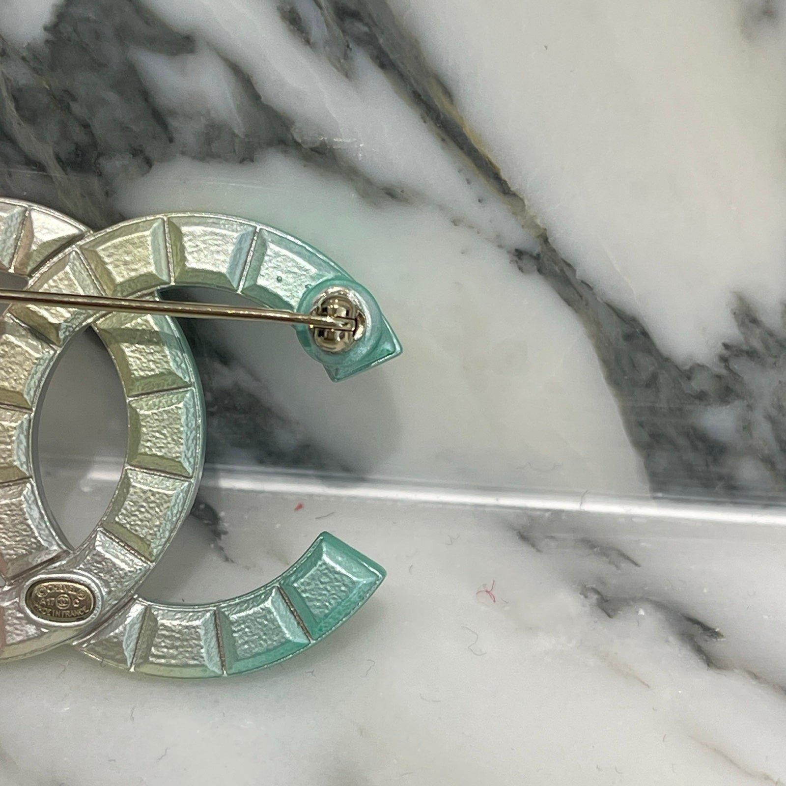 CHANEL 2017AW Rainbow Coco Mark Metal Studded Brooch