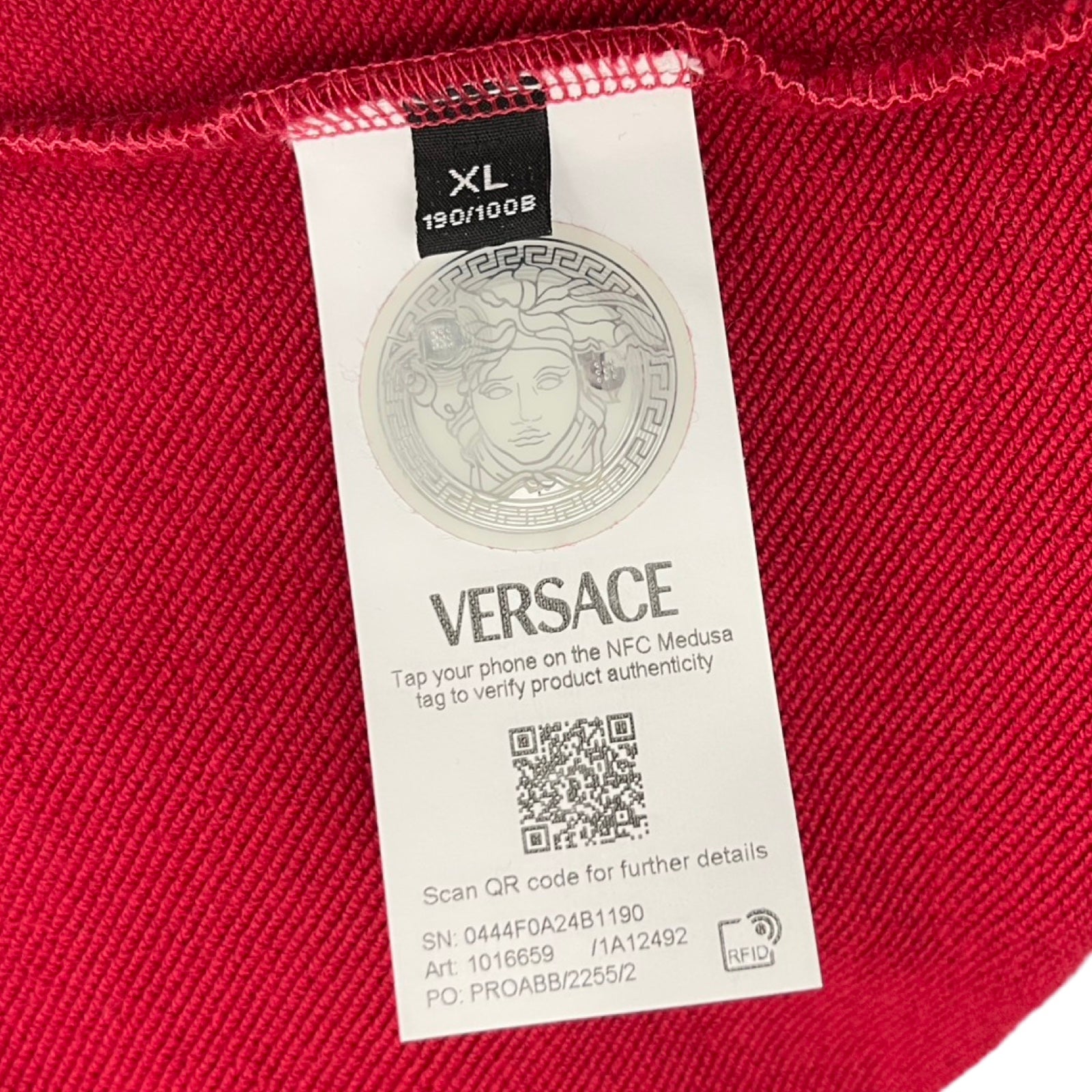 VERSACE 2024SS 90's Vintage Logo Zip Up Sweat Shirt 1016659 1A12492 Size XL