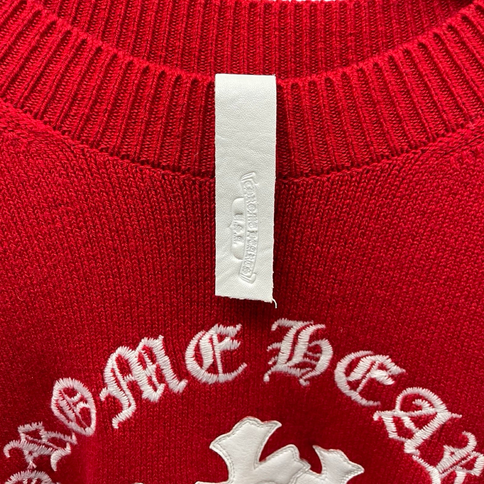 CHROME HEARTS Y NOT King Taco 3 Cemetery Cross Patch Cashmere Knit Sweater Size L