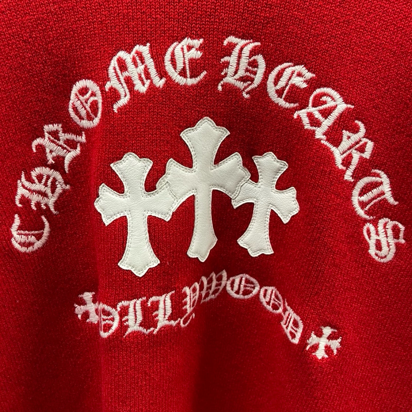 CHROME HEARTS Y NOT King Taco 3 Cemetery Cross Patch Cashmere Knit Sweater Size L
