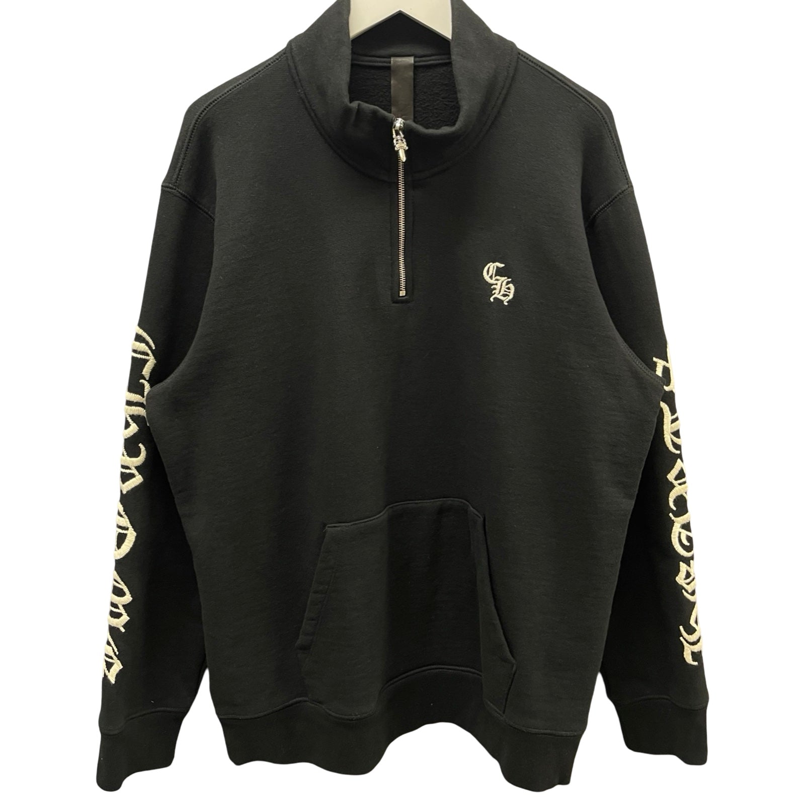 CHROME HEARTS Y NOT SLO RIDE Half Zip Sweat Shirt Size L