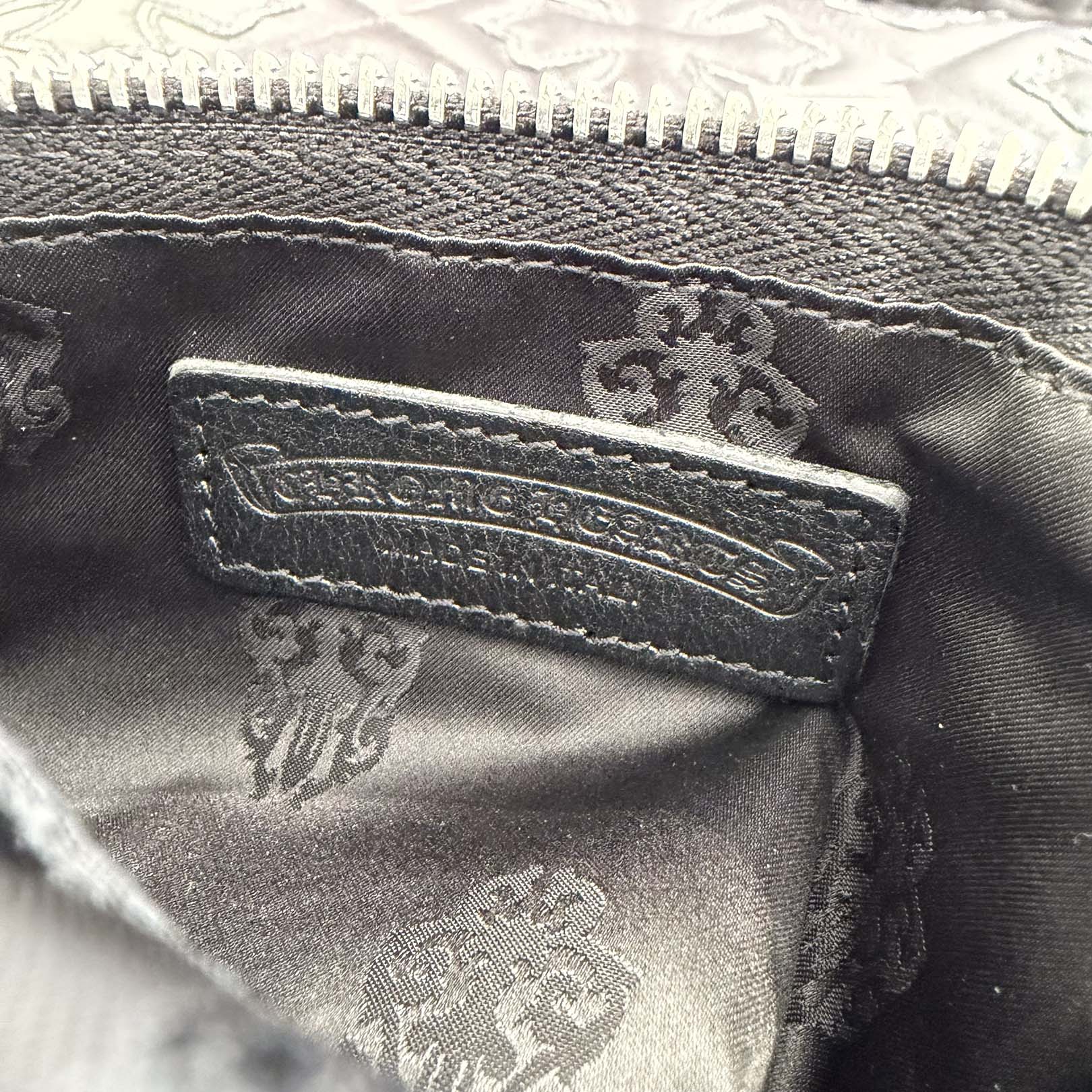 CHROME HEARTS Stencil Pattern GRINDS Nylon Leather Hand Bag クロムハーツ ステンシル柄 グラインズ ナイロンレザー切替 ハンドバッグ