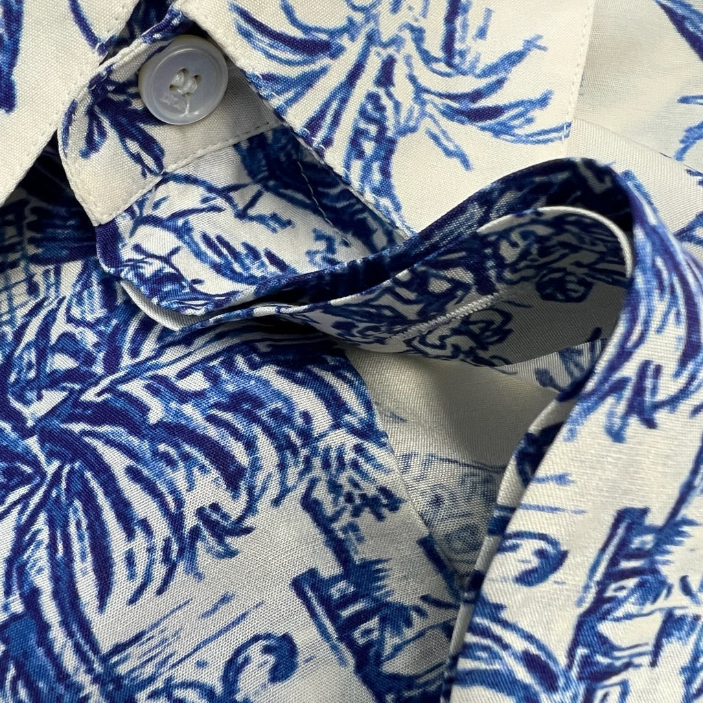 DIOR 2019SS Toile De Jouy Silk Long Sleeved Shirt 023C501G4854
