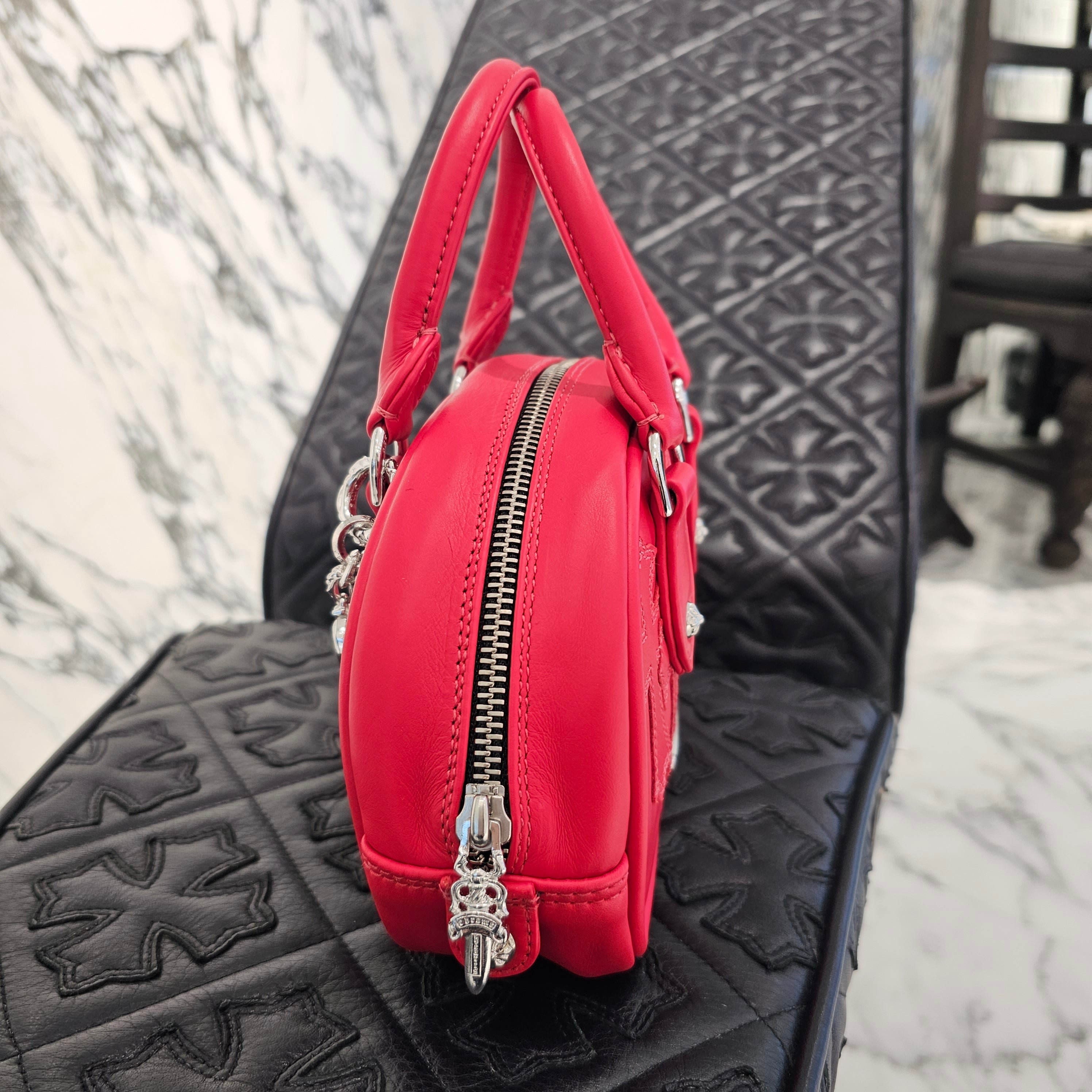 CHROME HEARTS Tiny GYM Cemetery Cross Patch Hand Bag クロムハーツ タイニーCHクロス ジムバッグ