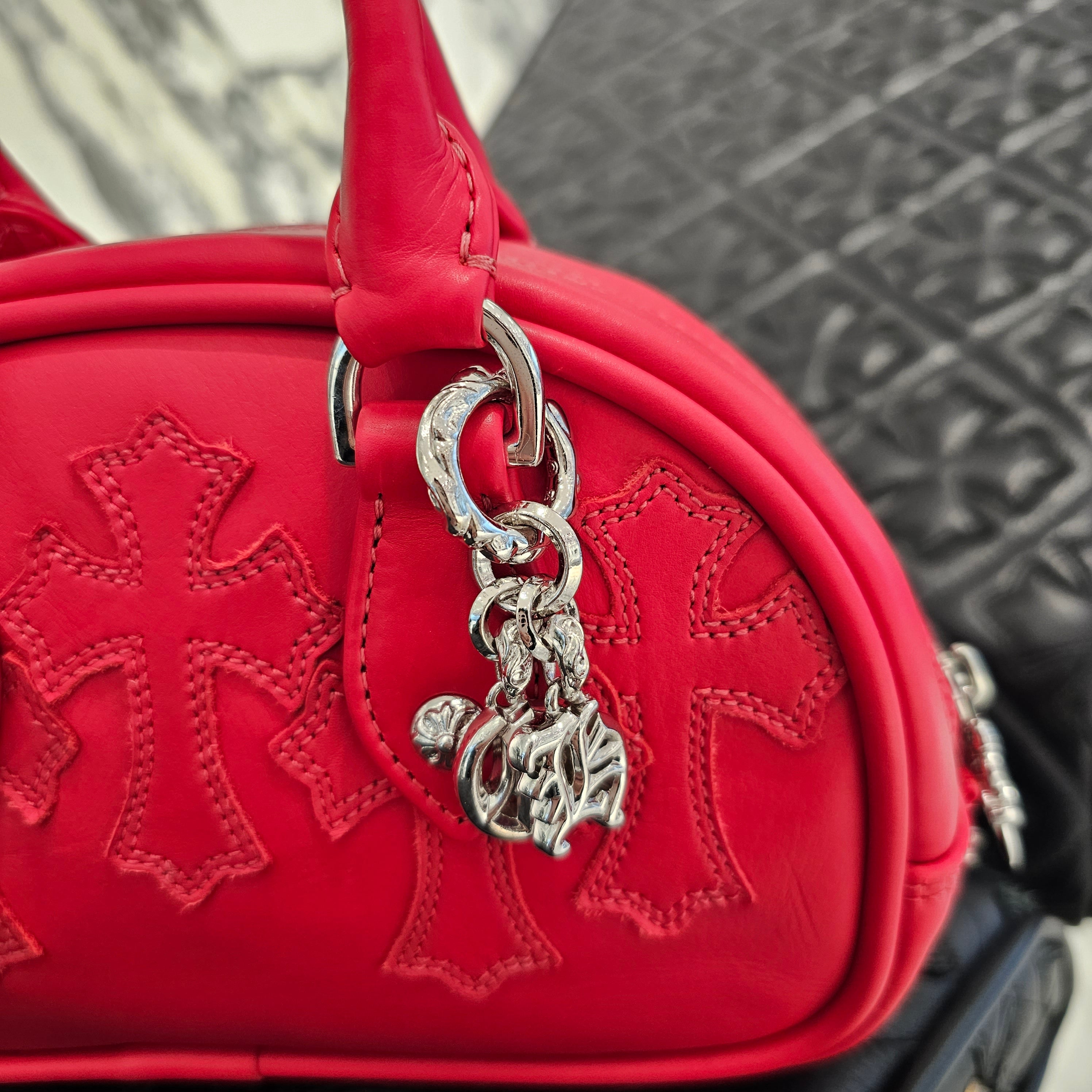 CHROME HEARTS Tiny GYM Cemetery Cross Patch Hand Bag クロムハーツ タイニーCHクロス ジムバッグ