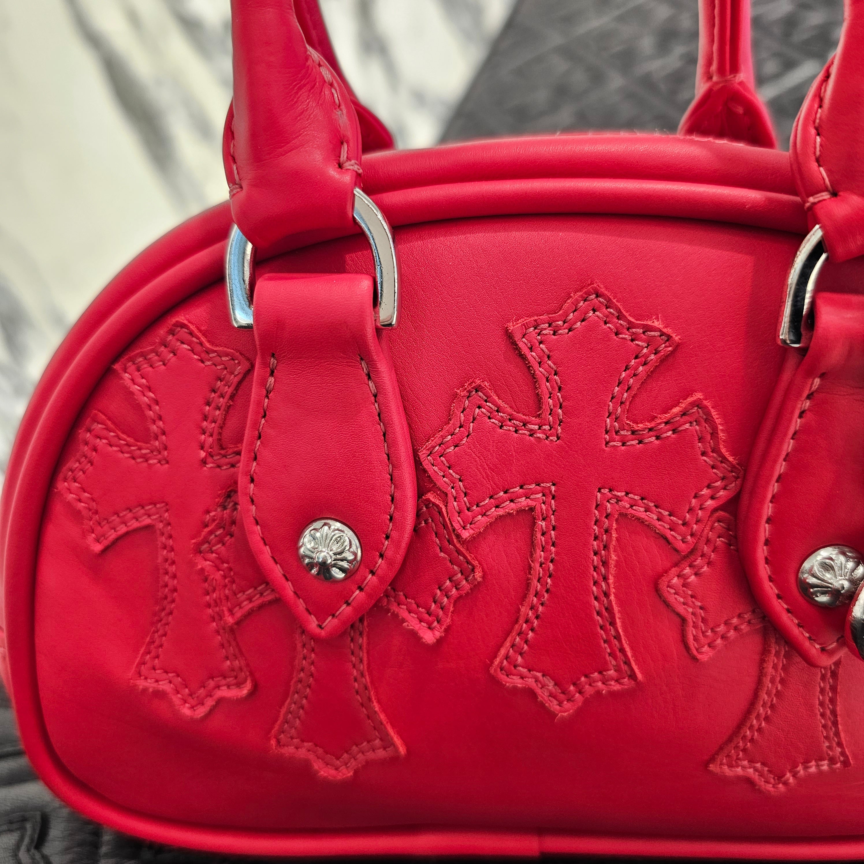 CHROME HEARTS Tiny GYM Cemetery Cross Patch Hand Bag クロムハーツ タイニーCHクロス ジムバッグ