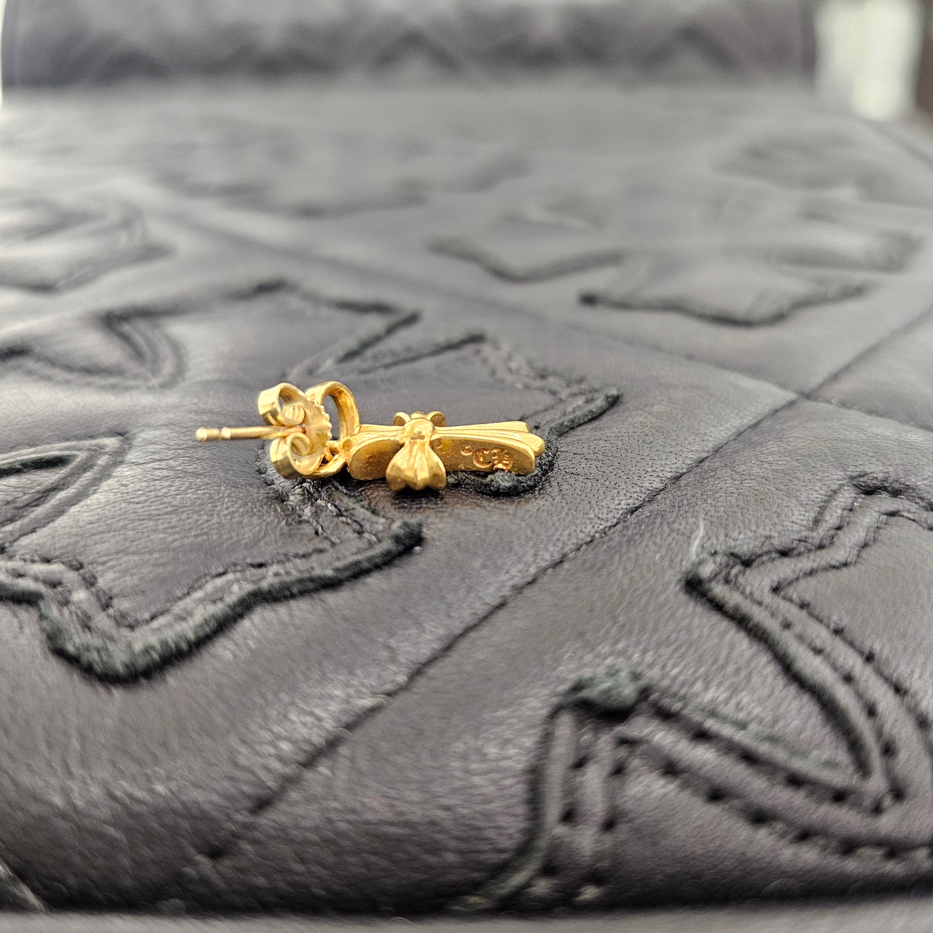 CHROME HEARTS 22K BBY FAT Earrings Pave Diamond クロムハーツ 22K ベイビーファット ピアス パヴェダイヤモンド