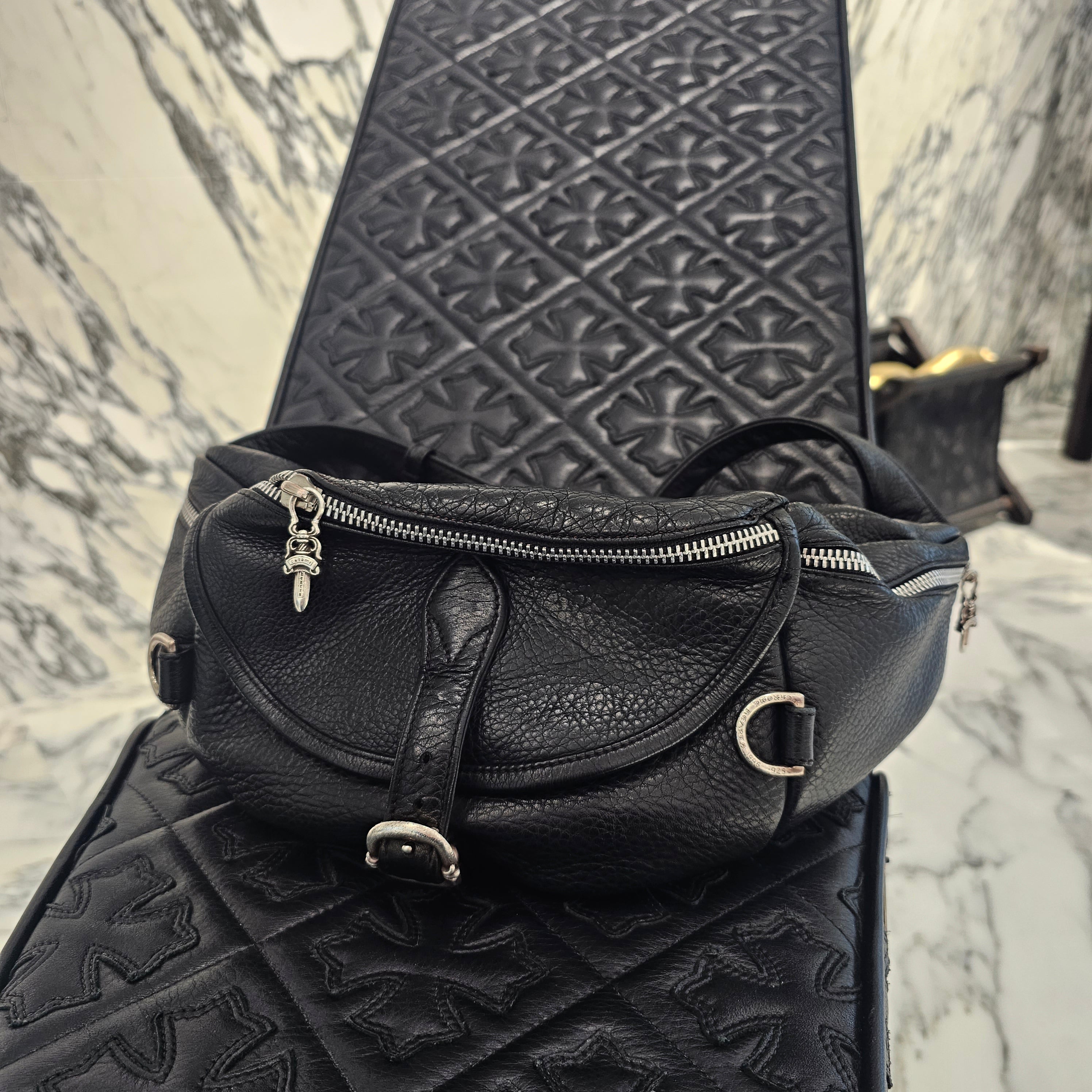 CHROME HEARTS 1 SNAT PACK MEDIUM LEATHER WAIST BAG クロムハーツ 1スナットパック ミディアムレザー ウェストバッグ